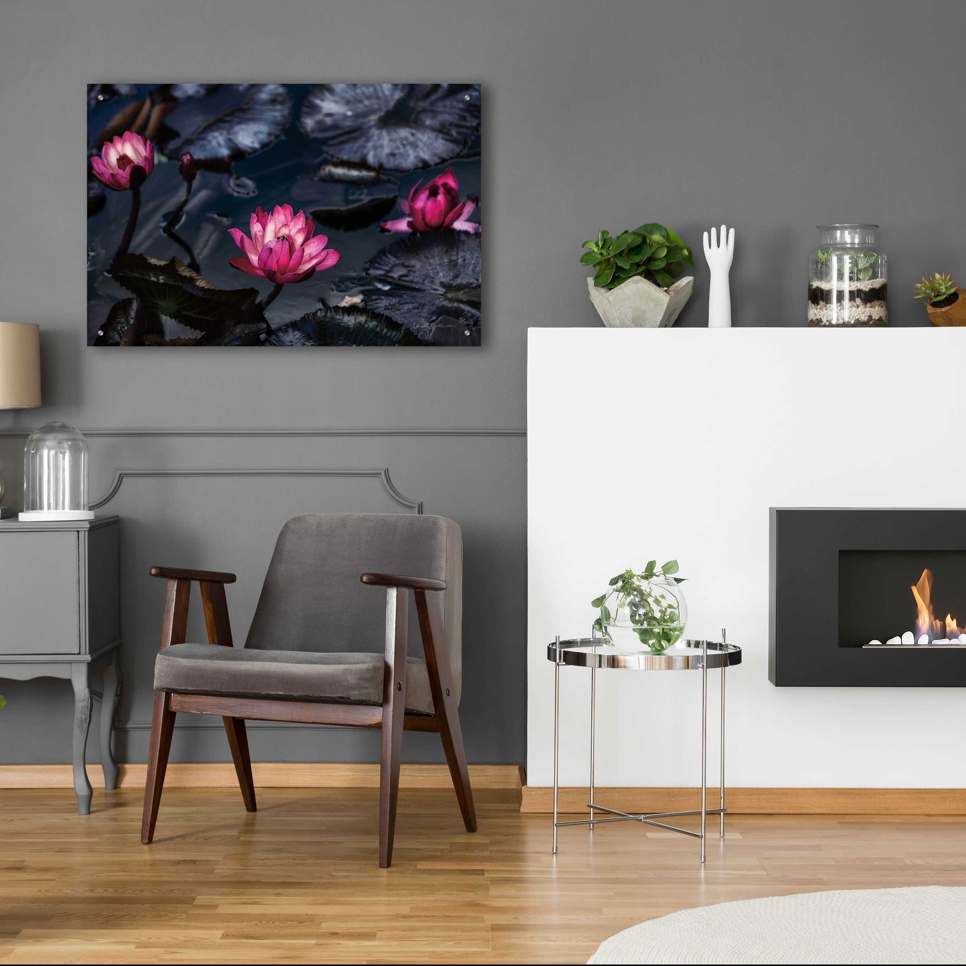 Epic Art 'Waterlilies' by Elise Catterall, Acrylic Glass Wall Art,36x24