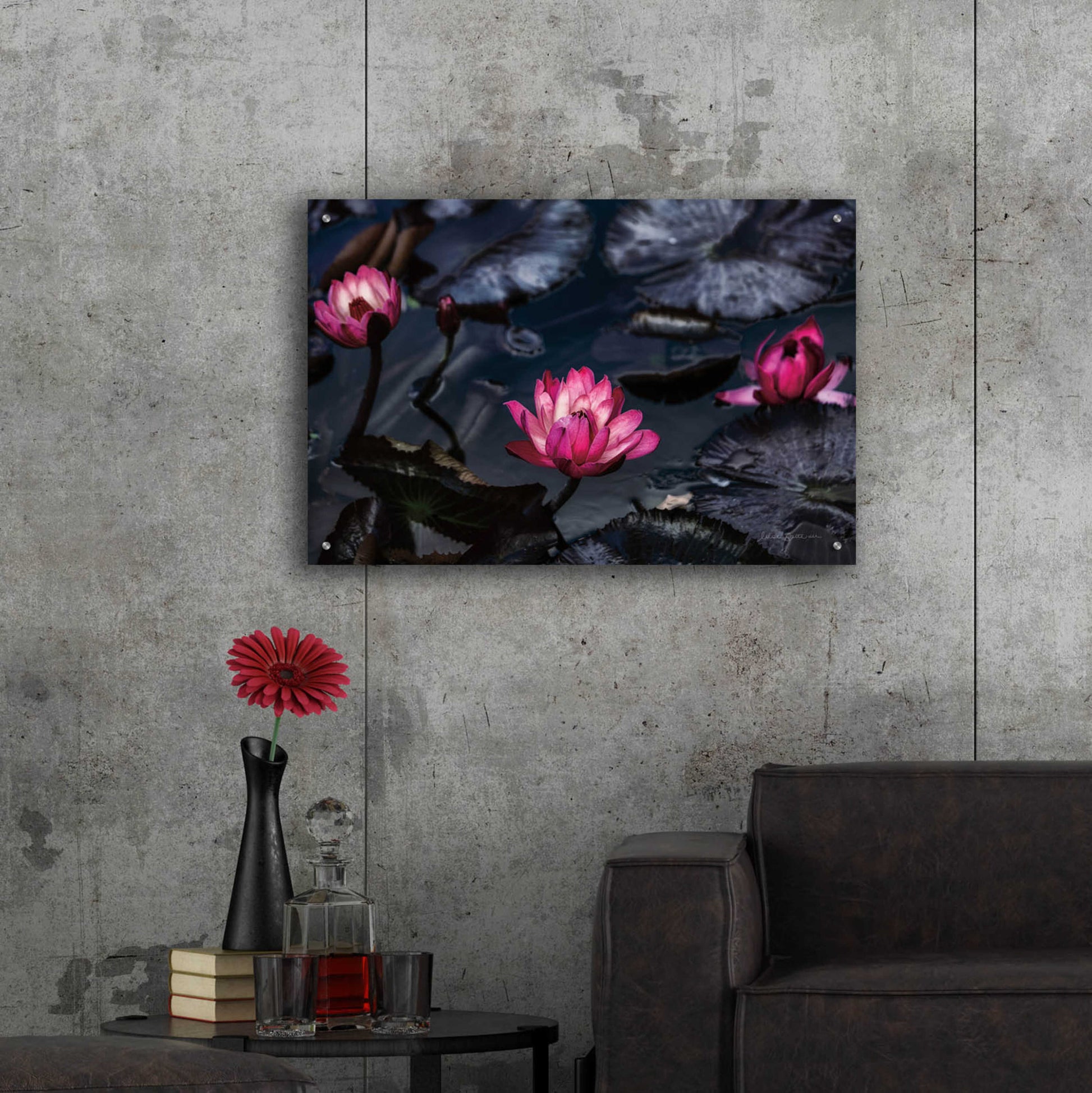 Epic Art 'Waterlilies' by Elise Catterall, Acrylic Glass Wall Art,36x24