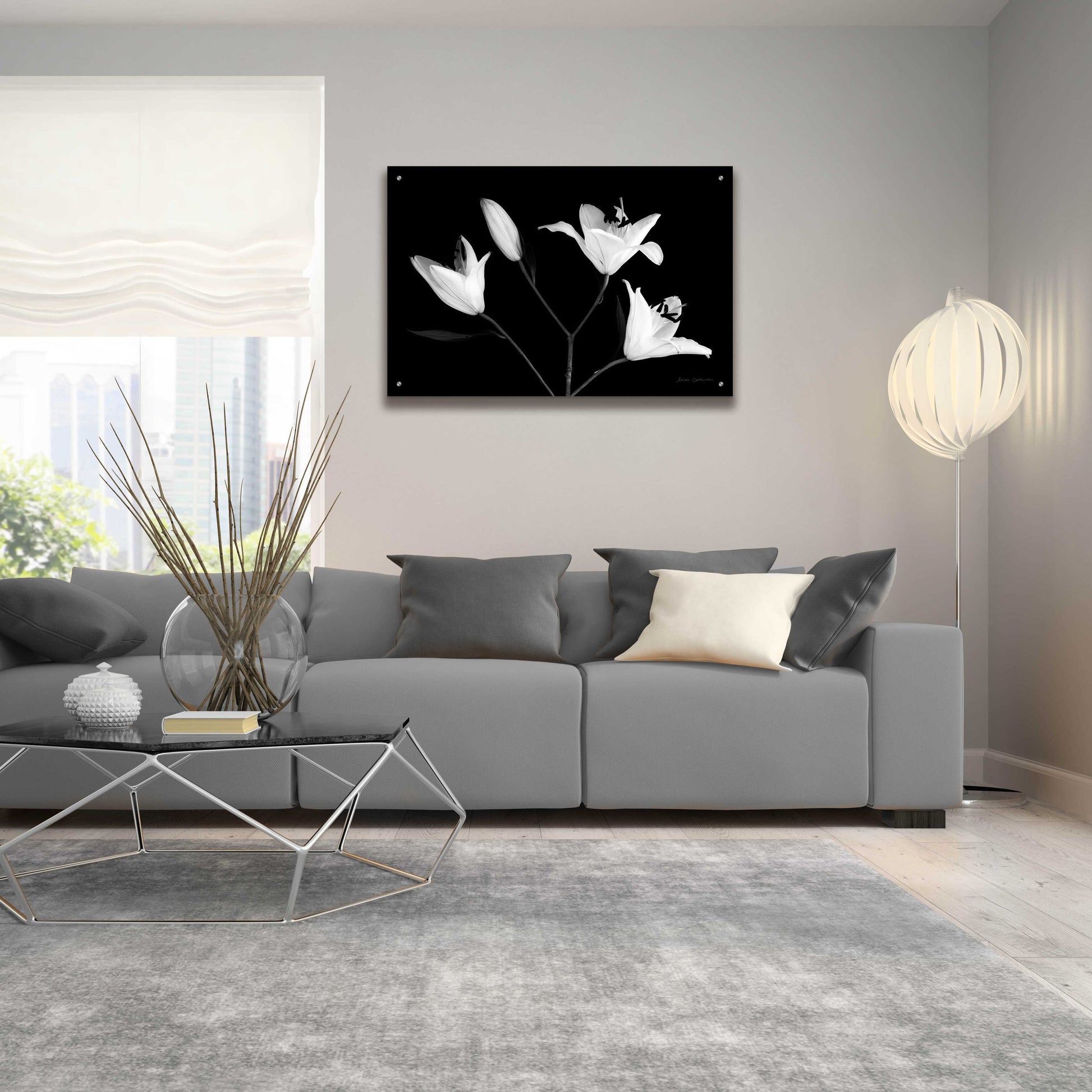 Epic Art 'Spray of Lilies' by Elise Catterall, Acrylic Glass Wall Art,36x24