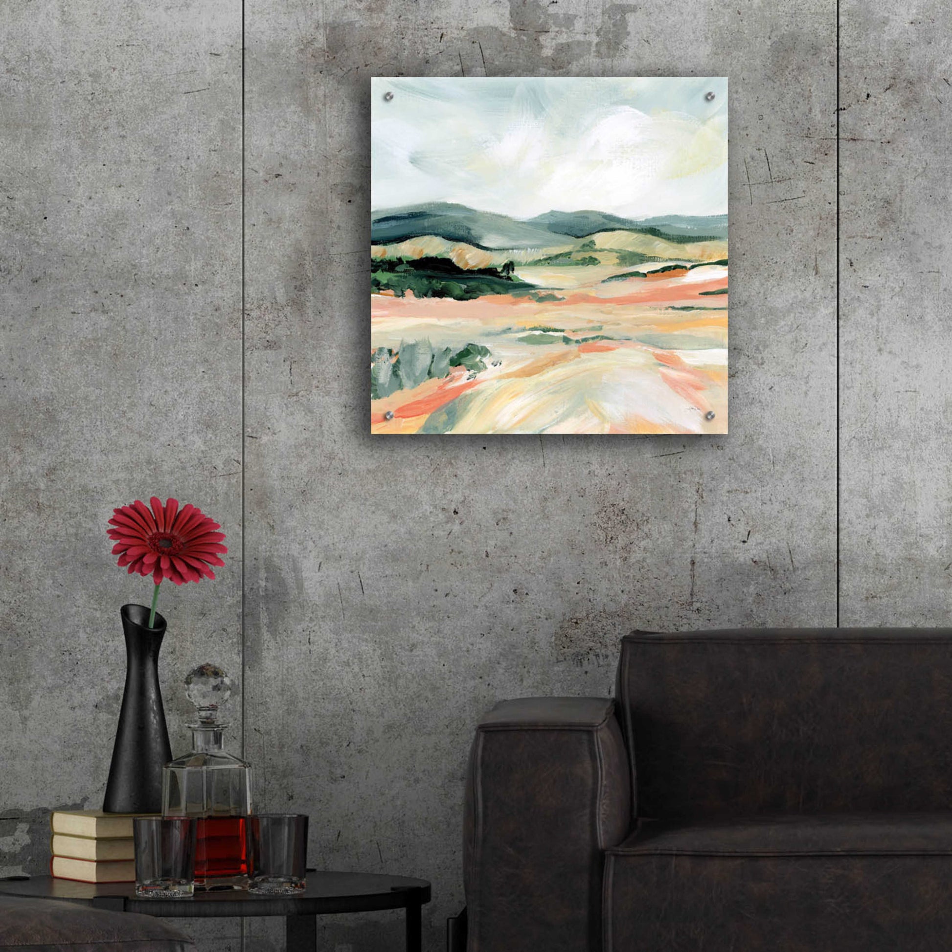 Epic Art 'Vermillion Landscape I' by Katrina Pete, Acrylic Glass Wall Art,24x24