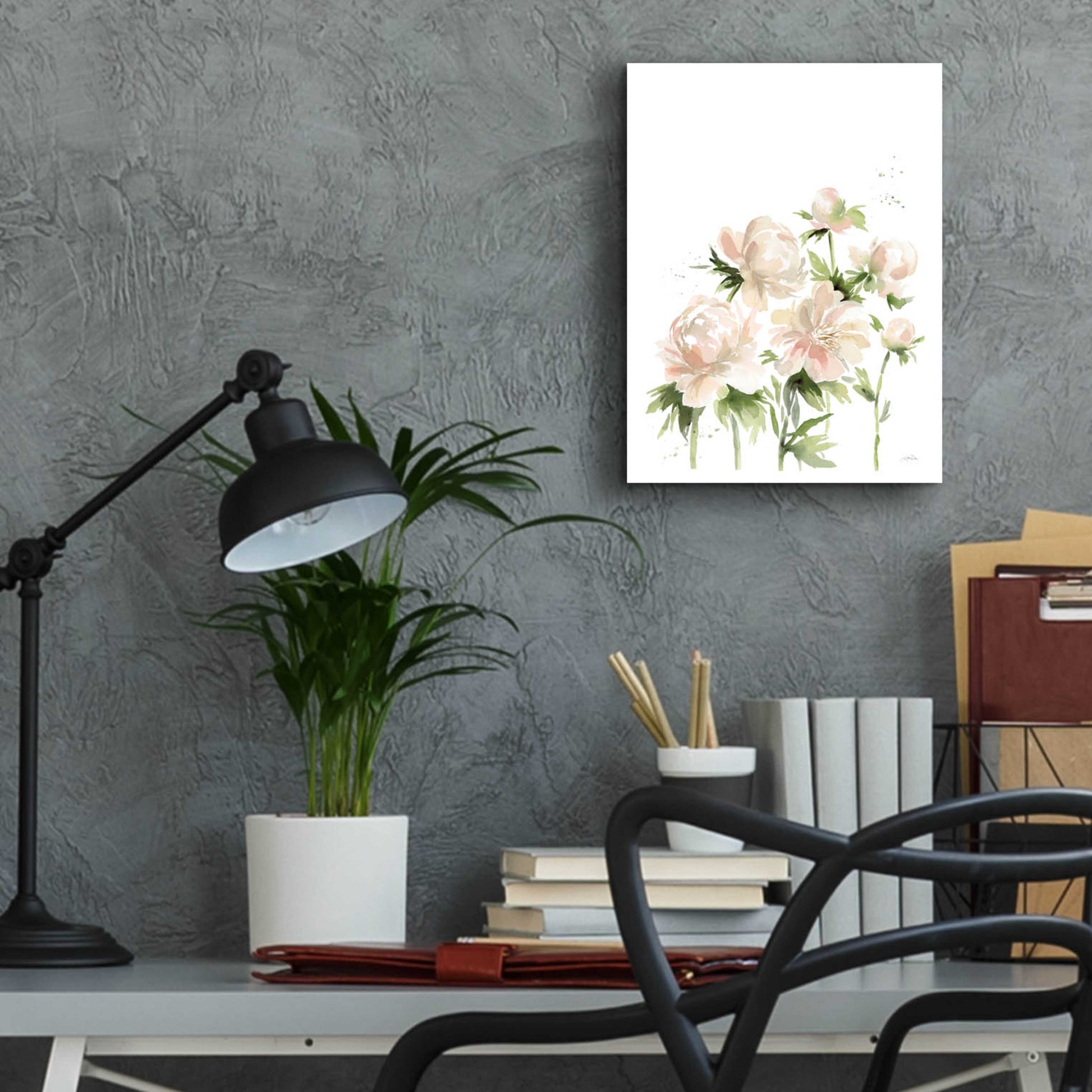 Epic Art 'Peonies I' by Katrina Pete, Acrylic Glass Wall Art,12x16