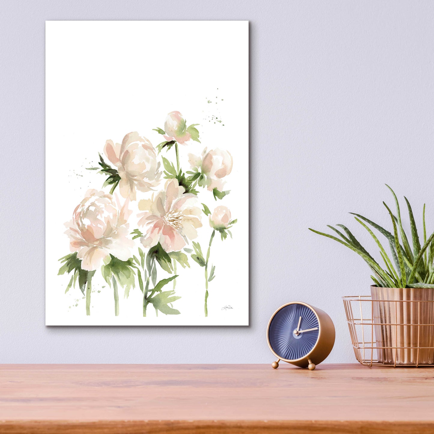 Epic Art 'Peonies I' by Katrina Pete, Acrylic Glass Wall Art,12x16