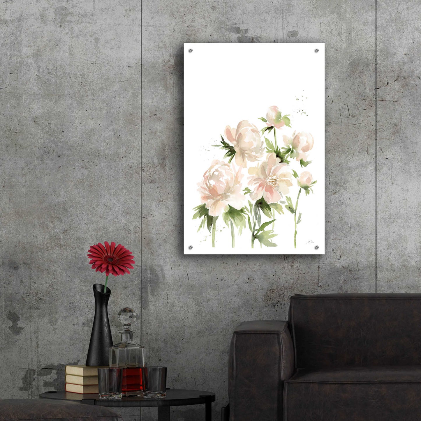 Epic Art 'Peonies I' by Katrina Pete, Acrylic Glass Wall Art,24x36