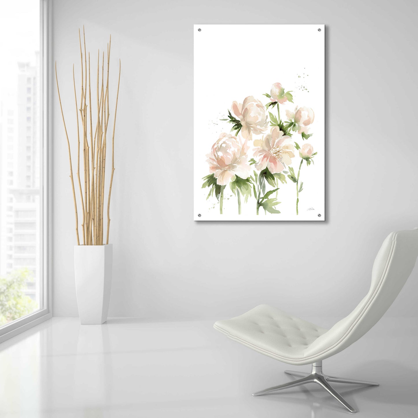 Epic Art 'Peonies I' by Katrina Pete, Acrylic Glass Wall Art,24x36