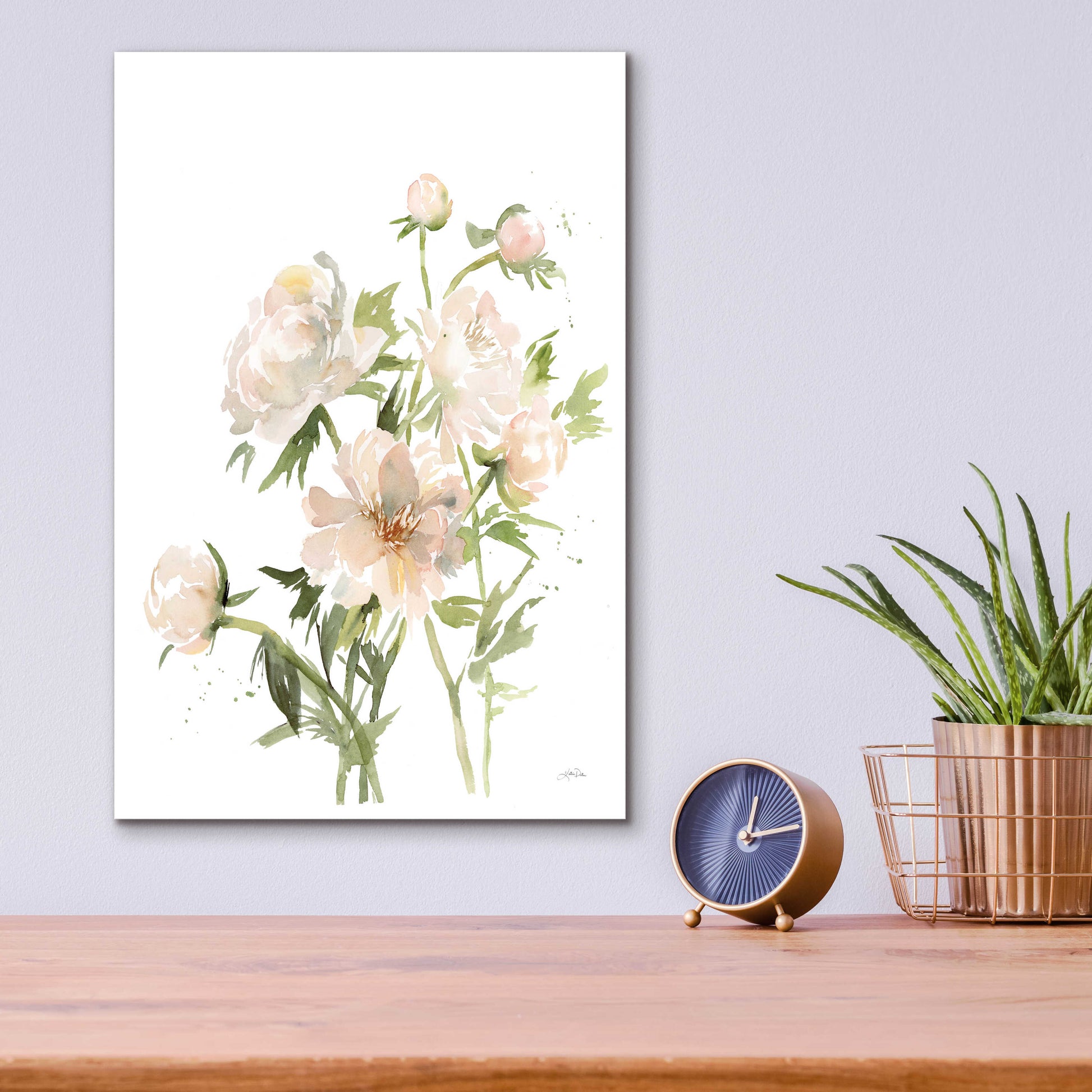 Epic Art 'Peonies II' by Katrina Pete, Acrylic Glass Wall Art,12x16