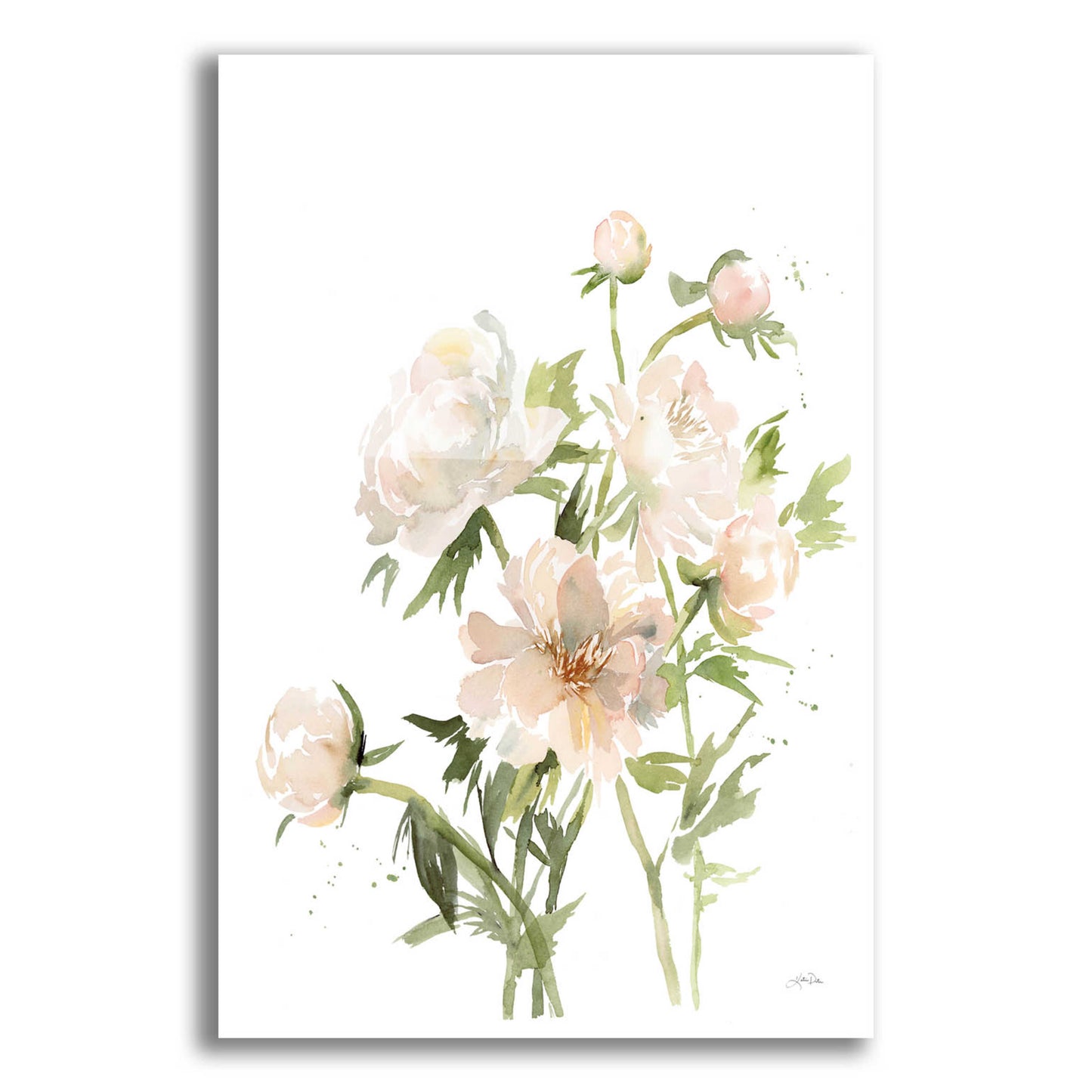 Epic Art 'Peonies II' by Katrina Pete, Acrylic Glass Wall Art,12x16