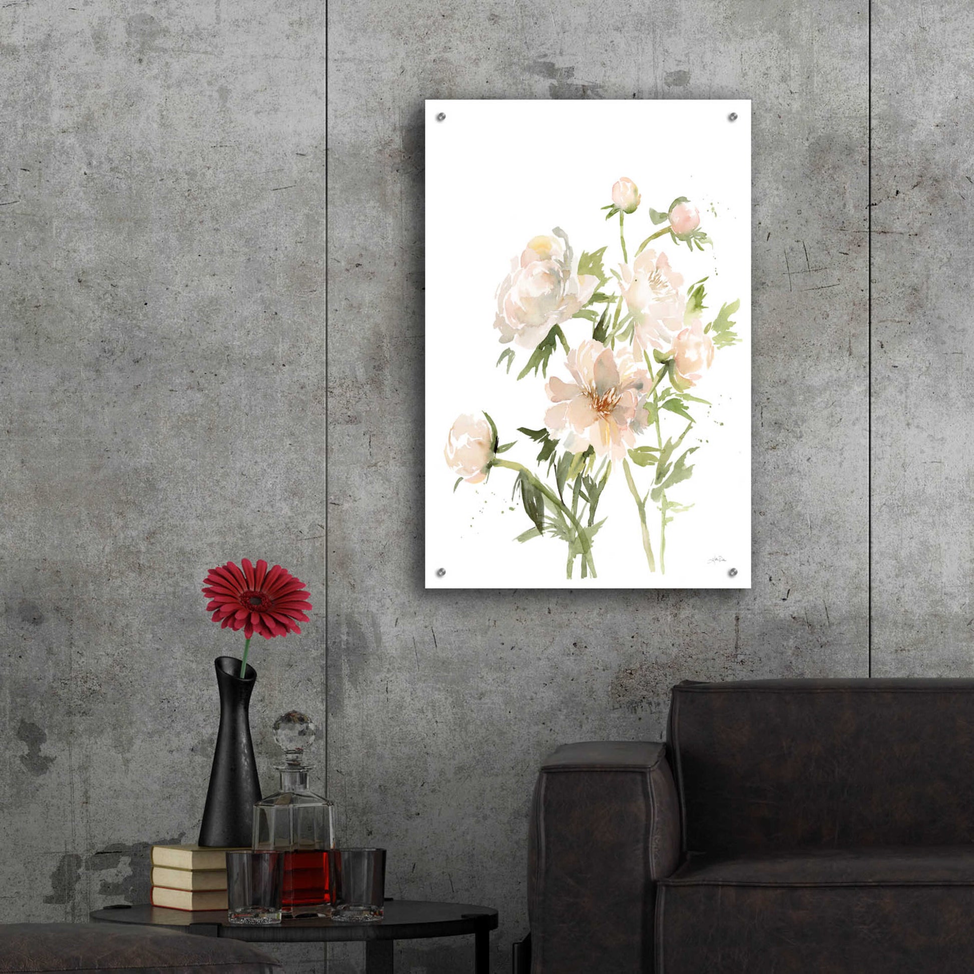 Epic Art 'Peonies II' by Katrina Pete, Acrylic Glass Wall Art,24x36