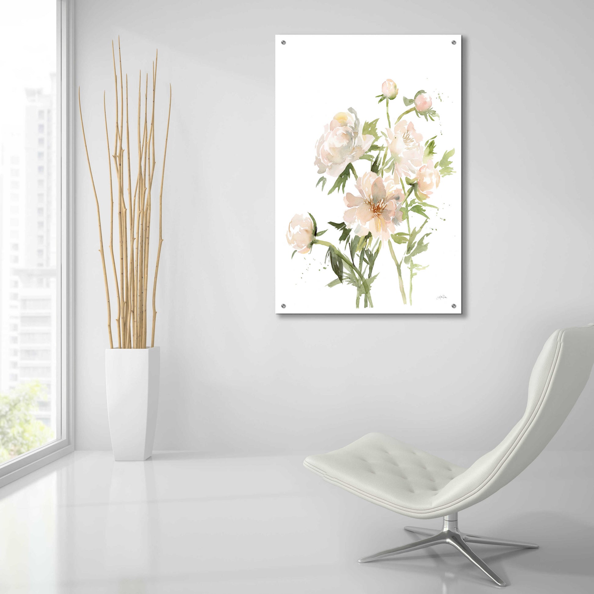 Epic Art 'Peonies II' by Katrina Pete, Acrylic Glass Wall Art,24x36