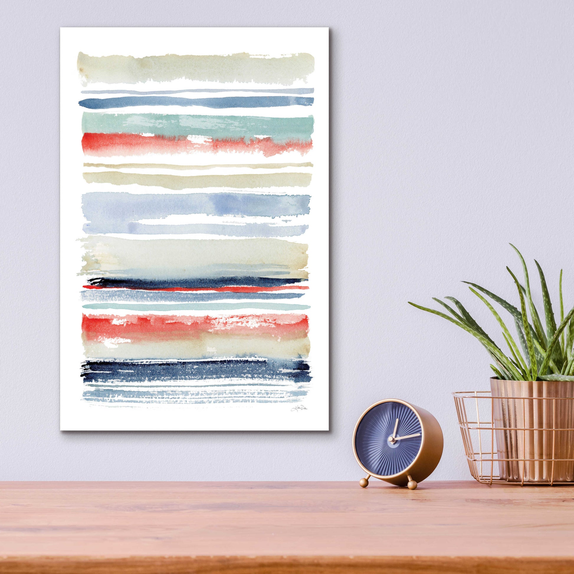 Epic Art 'Nautical Stripes' by Katrina Pete, Acrylic Glass Wall Art,12x16