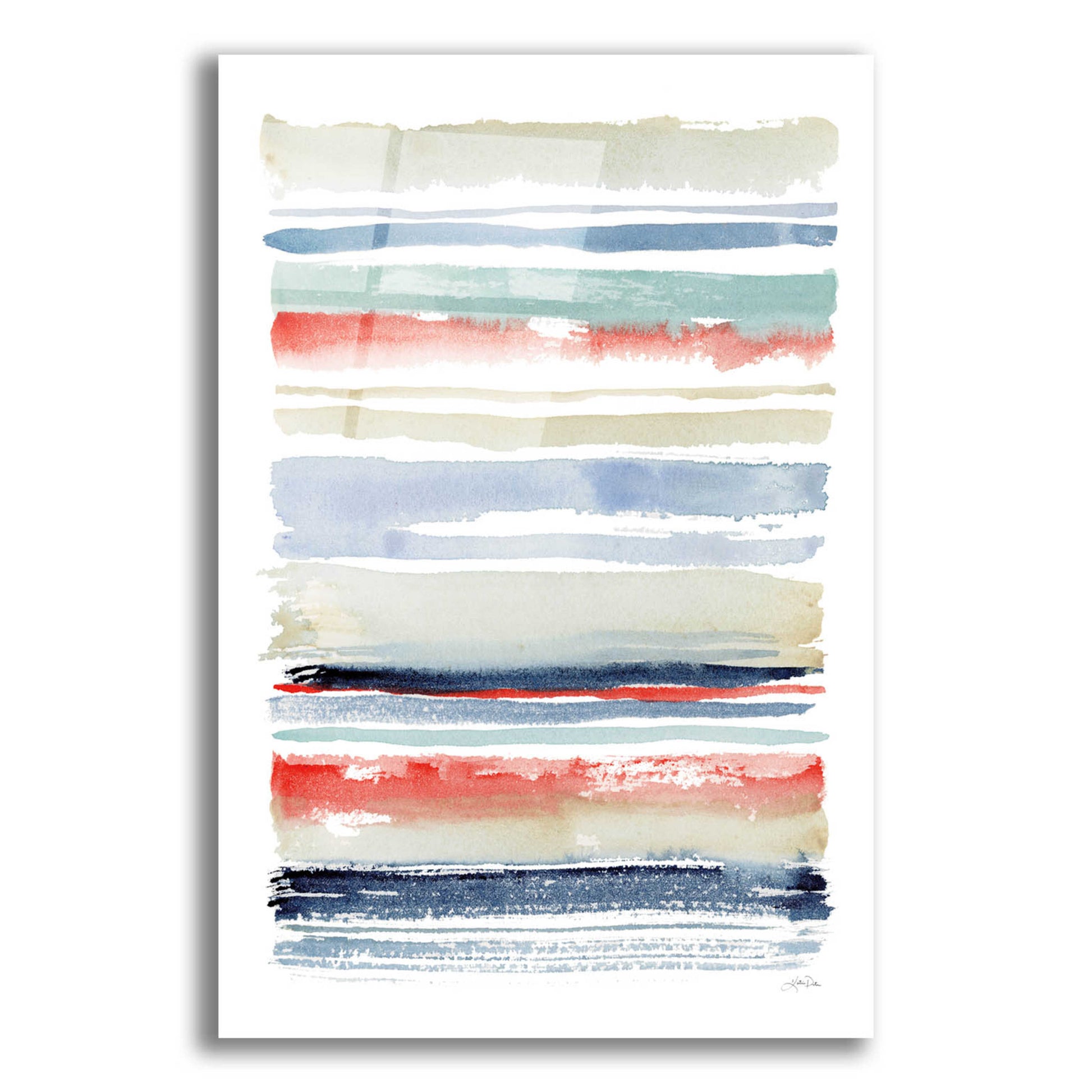 Epic Art 'Nautical Stripes' by Katrina Pete, Acrylic Glass Wall Art,12x16