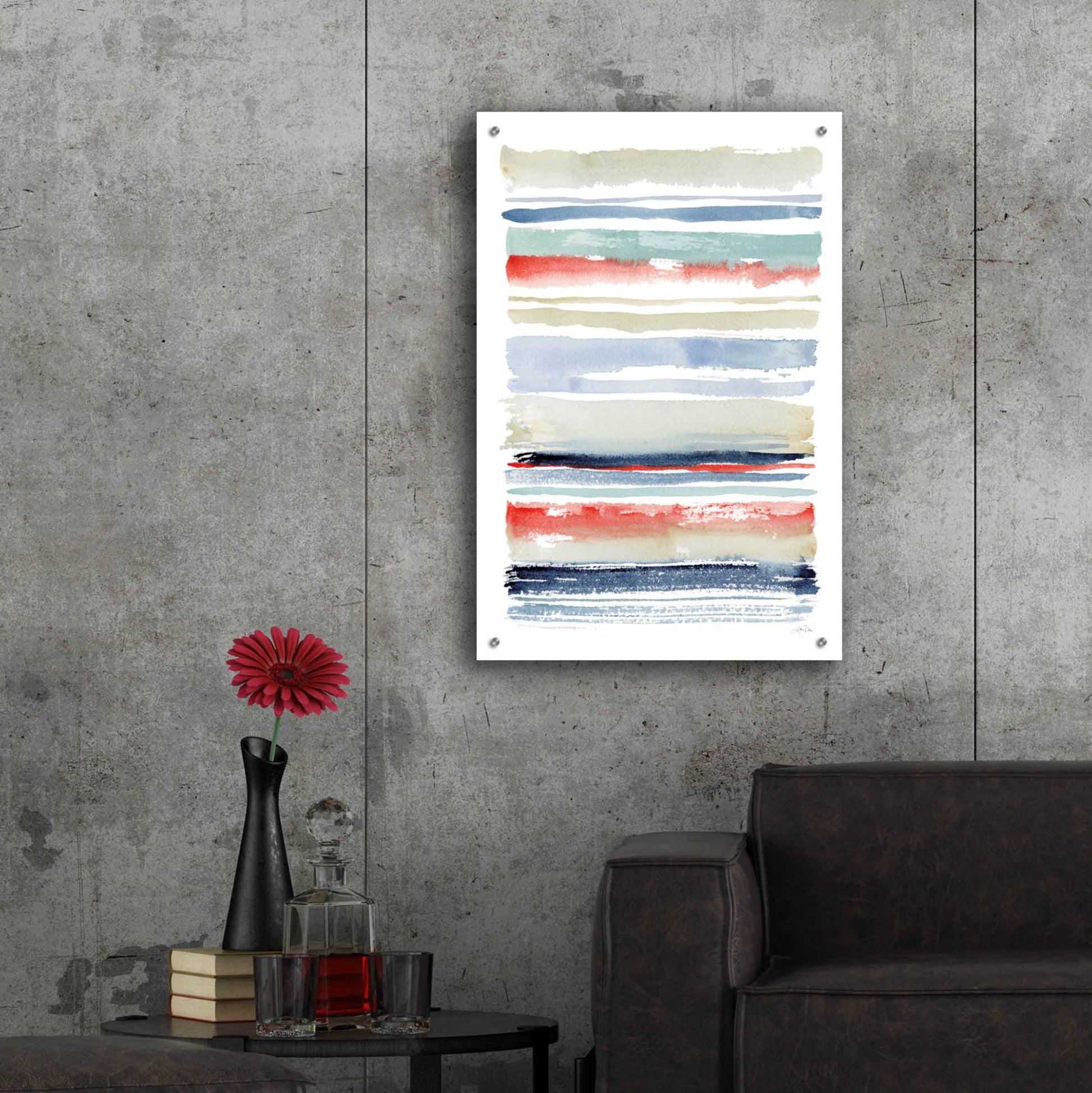 Epic Art 'Nautical Stripes' by Katrina Pete, Acrylic Glass Wall Art,24x36