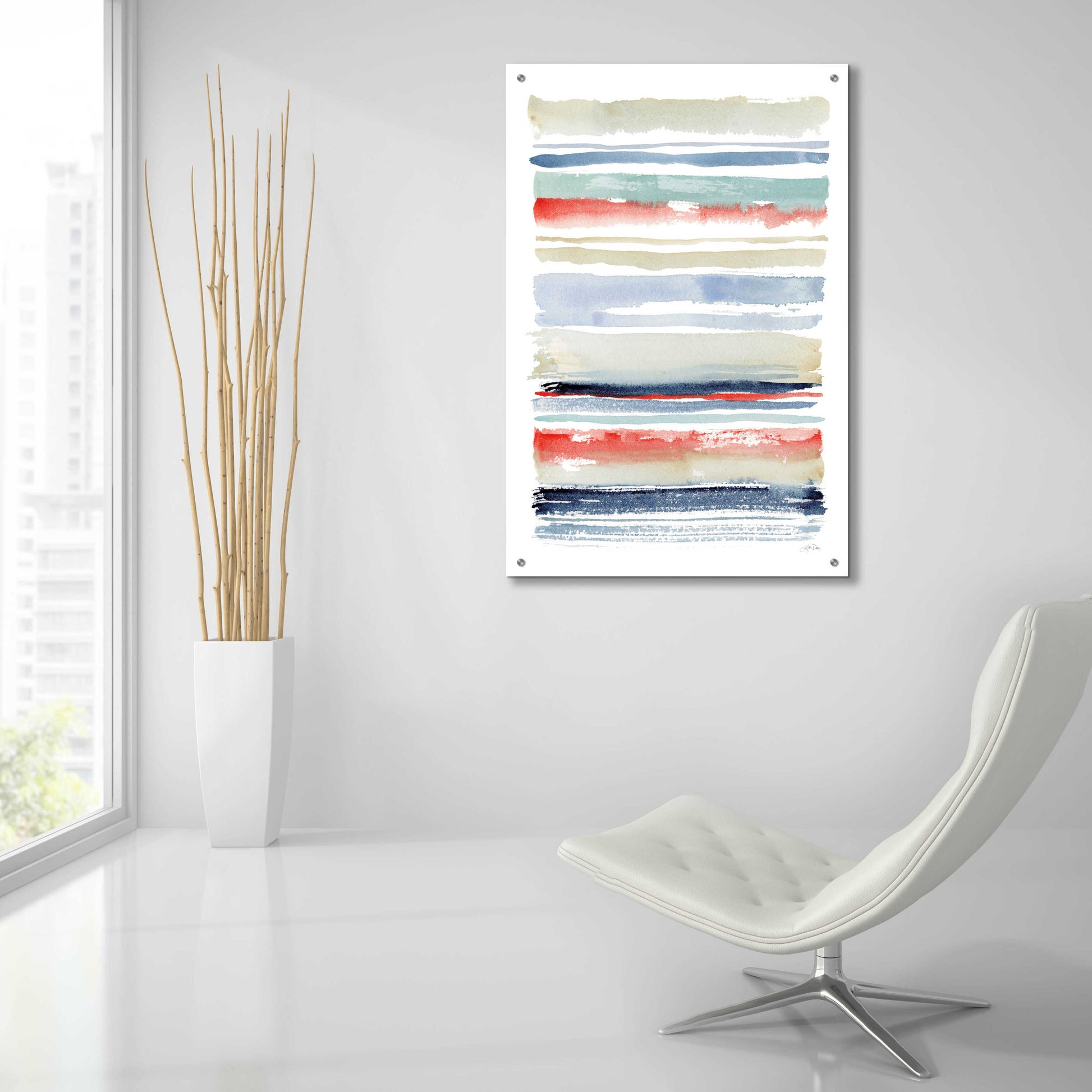 Epic Art 'Nautical Stripes' by Katrina Pete, Acrylic Glass Wall Art,24x36