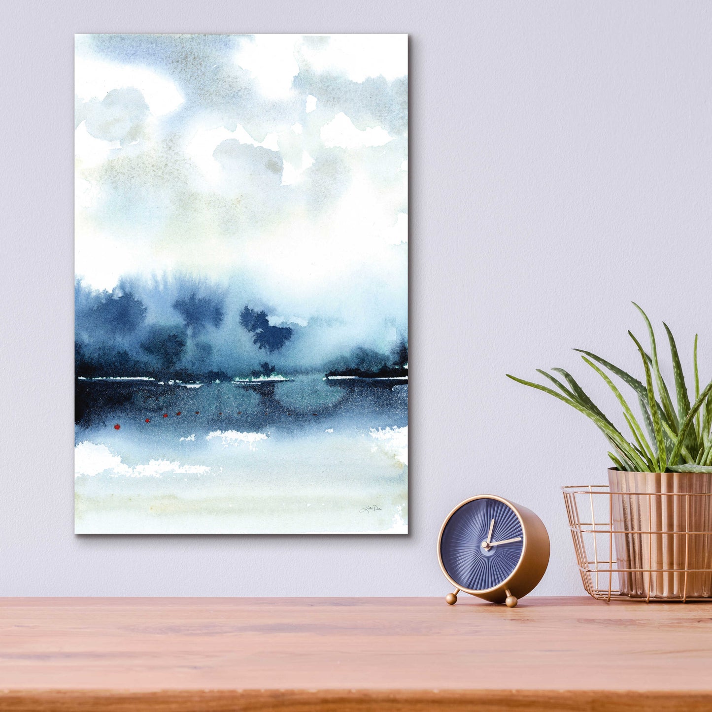 Epic Art 'Deep Blue Lake' by Katrina Pete, Acrylic Glass Wall Art,12x16