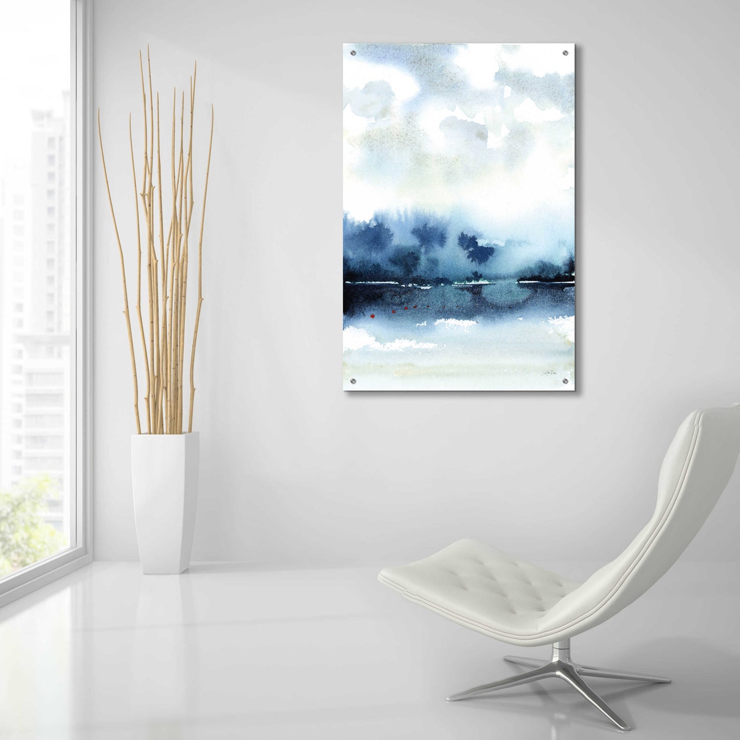 Epic Art 'Deep Blue Lake' by Katrina Pete, Acrylic Glass Wall Art,24x36