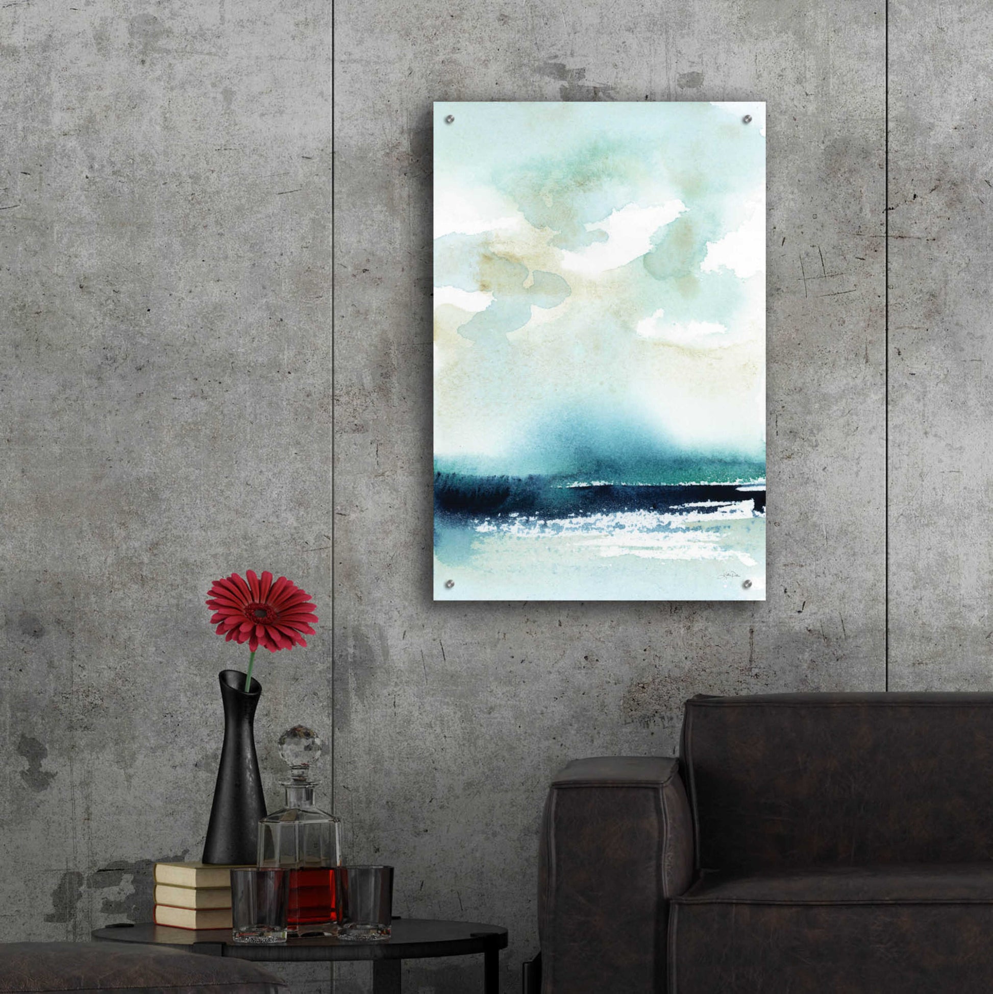 Epic Art 'Seascape' by Katrina Pete, Acrylic Glass Wall Art,24x36