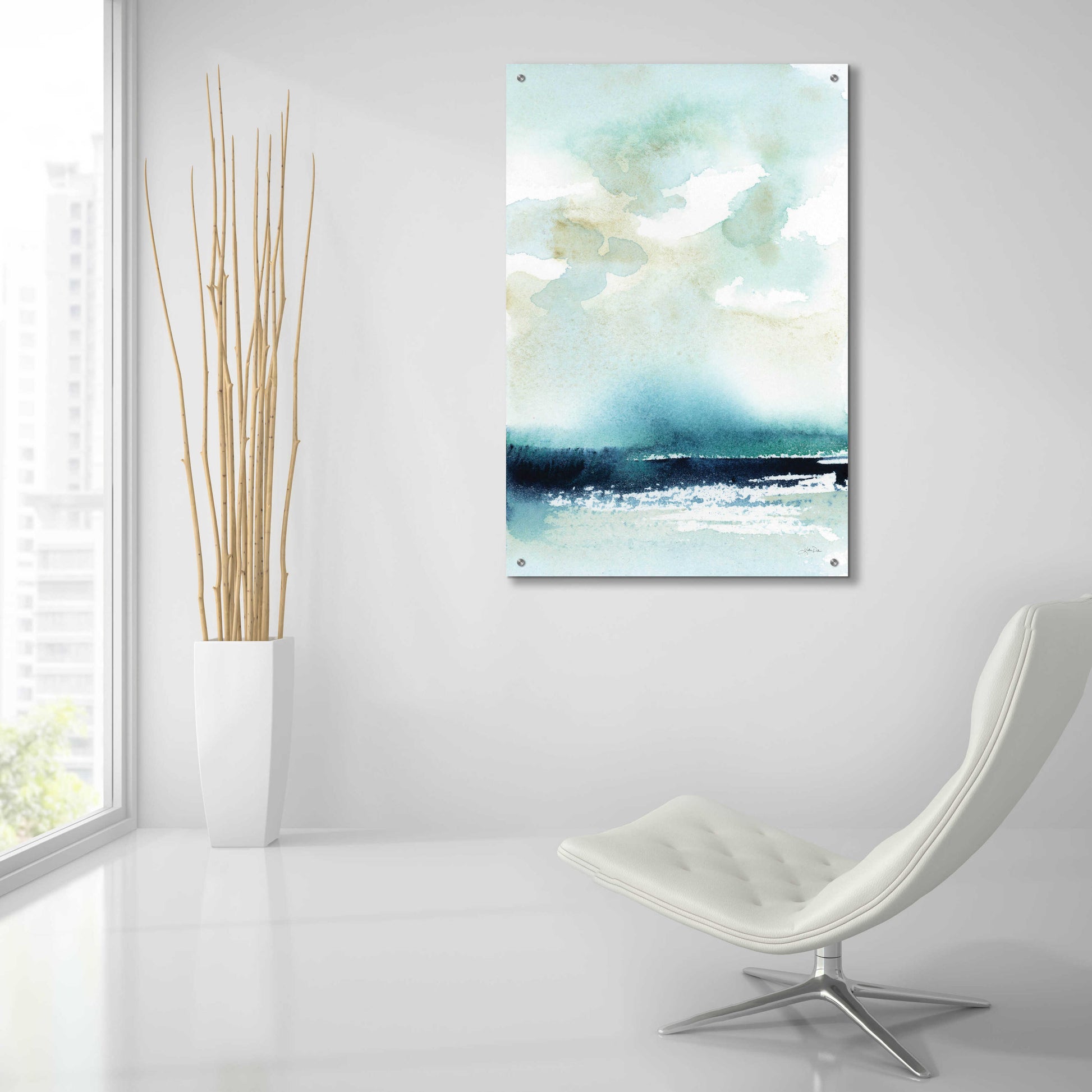 Epic Art 'Seascape' by Katrina Pete, Acrylic Glass Wall Art,24x36