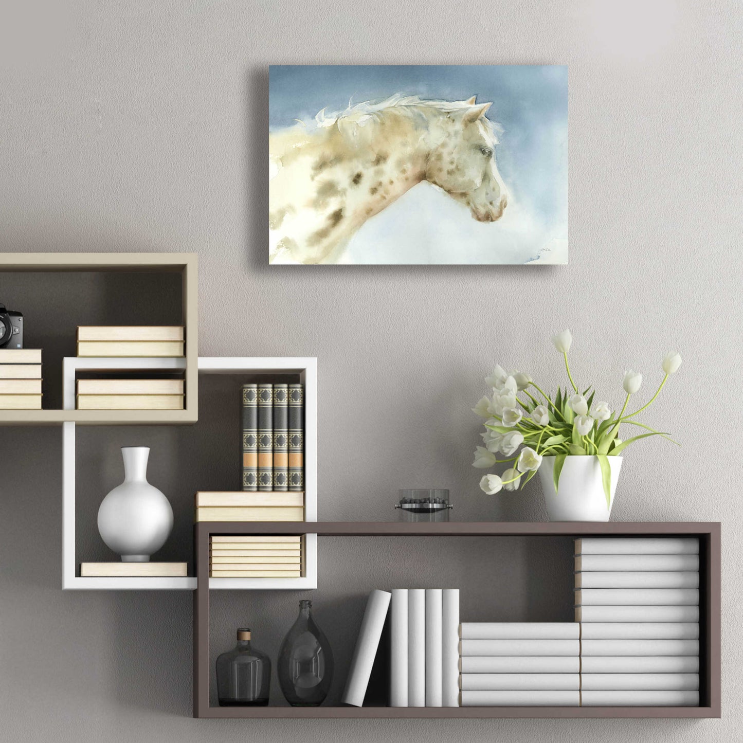 Epic Art 'Dapple Gray Horse' by Katrina Pete, Acrylic Glass Wall Art,24x16