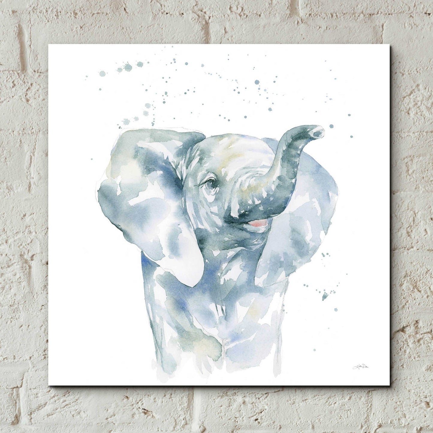 Epic Art 'Baby Elephant' by Katrina Pete, Acrylic Glass Wall Art,12x12