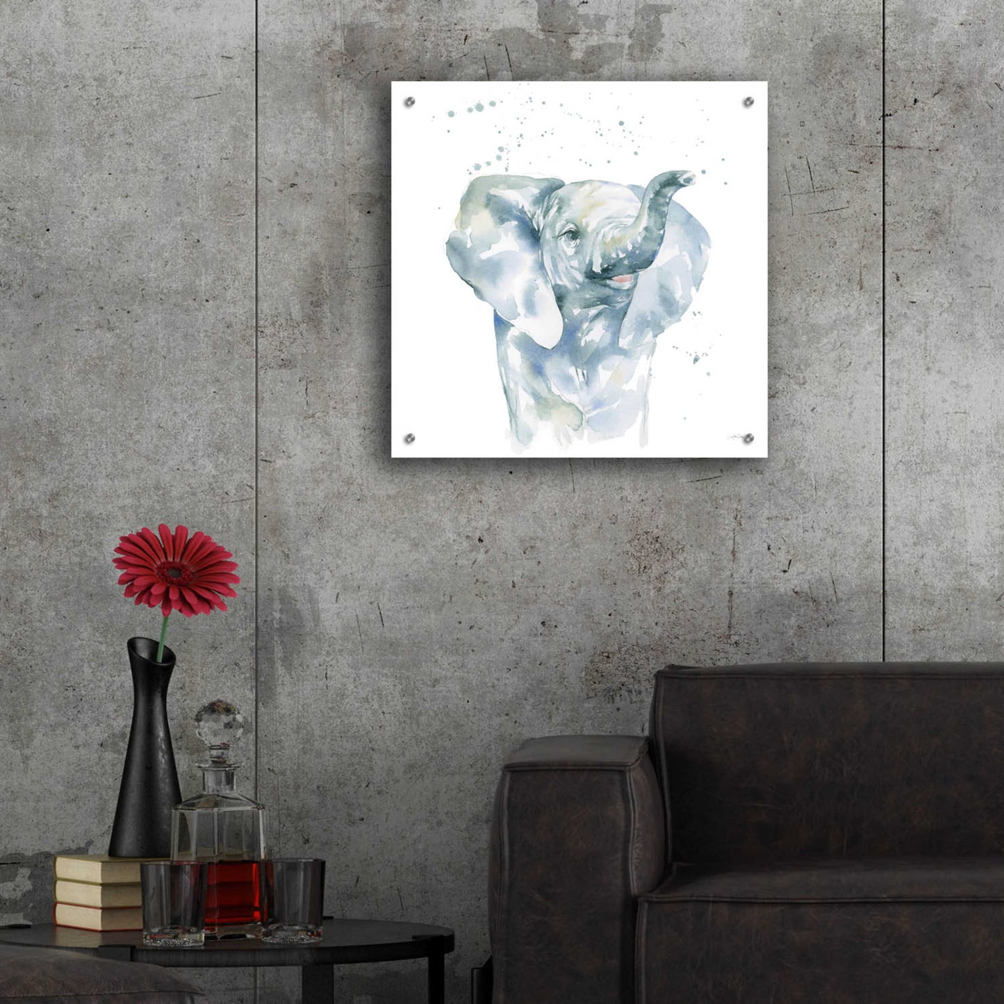 Epic Art 'Baby Elephant' by Katrina Pete, Acrylic Glass Wall Art,24x24