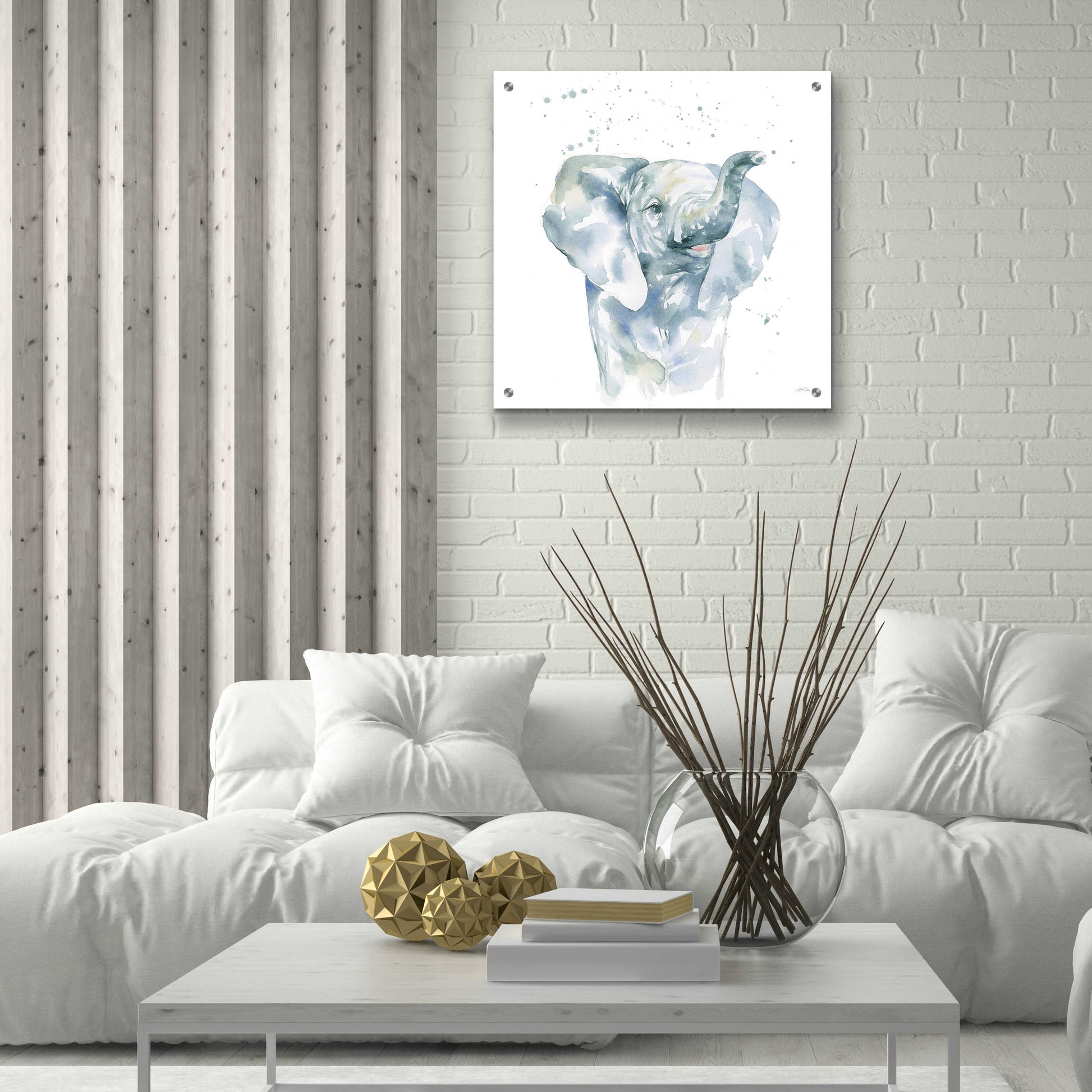 Epic Art 'Baby Elephant' by Katrina Pete, Acrylic Glass Wall Art,24x24