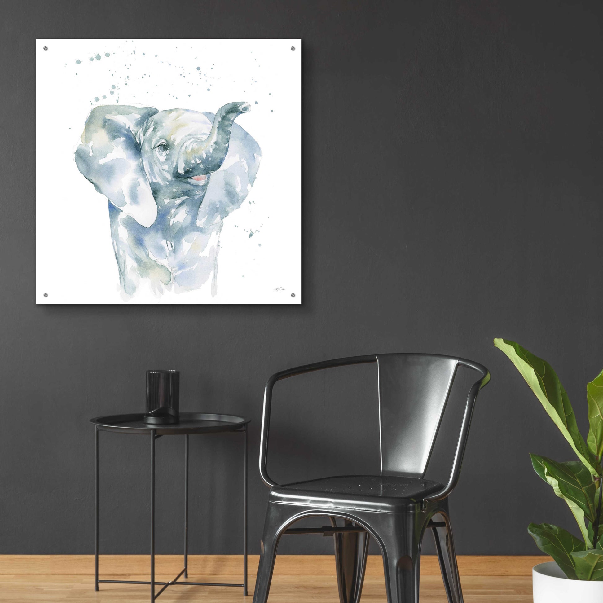 Epic Art 'Baby Elephant' by Katrina Pete, Acrylic Glass Wall Art,36x36