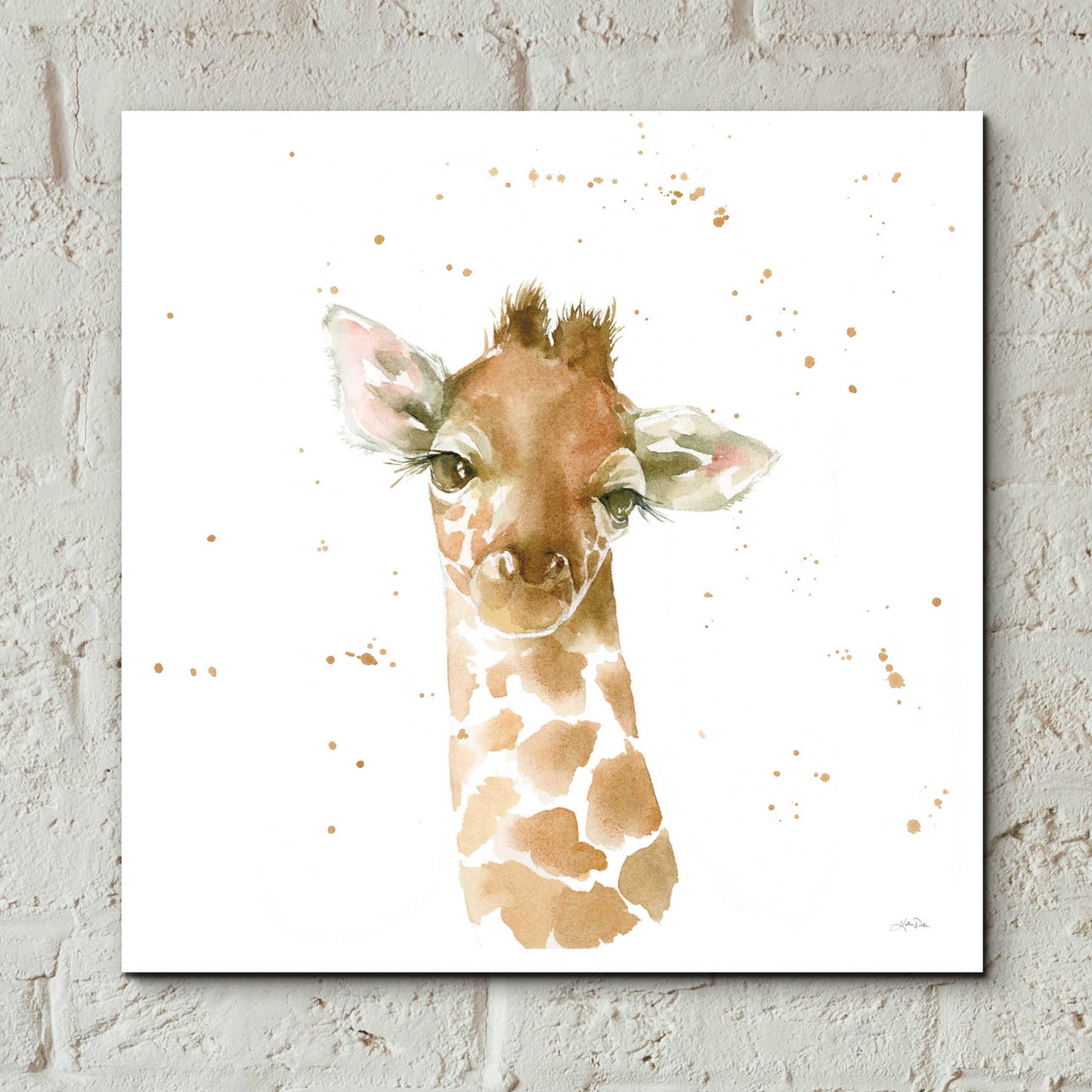 Epic Art 'Baby Giraffe' by Katrina Pete, Acrylic Glass Wall Art,12x12