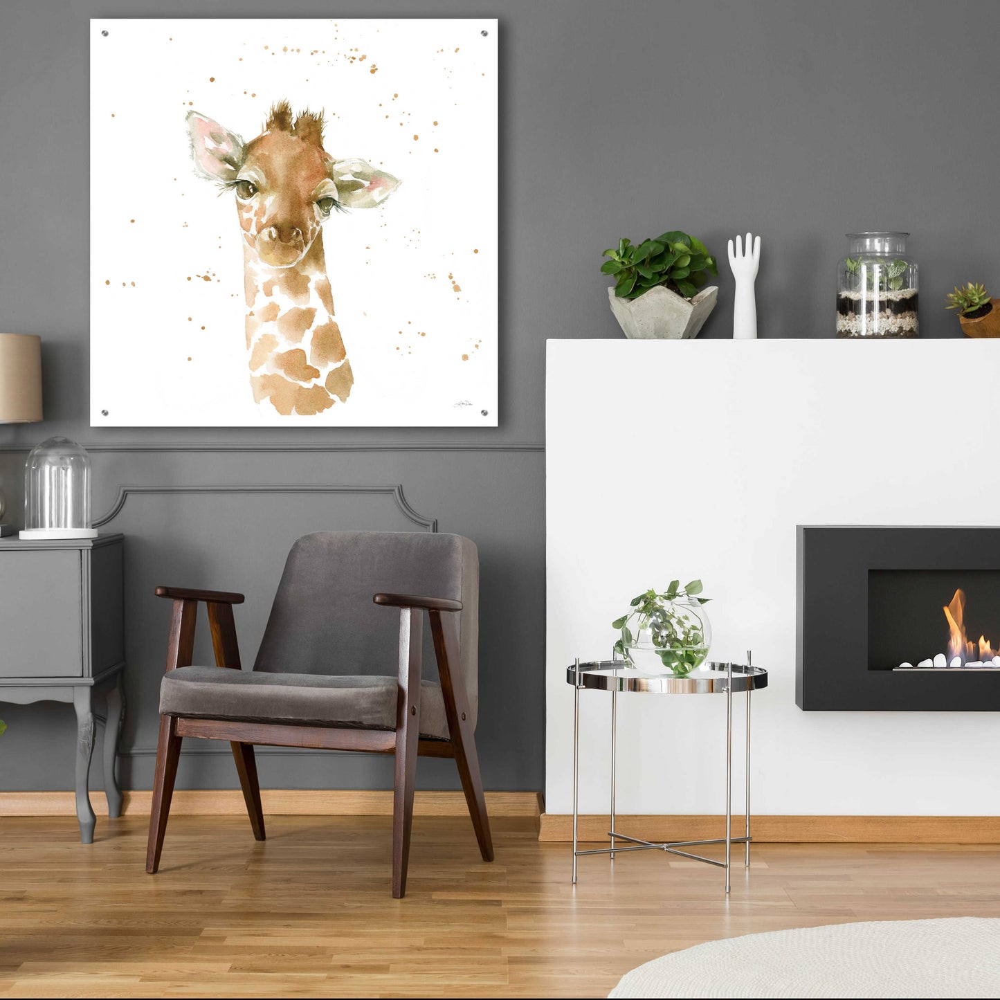 Epic Art 'Baby Giraffe' by Katrina Pete, Acrylic Glass Wall Art,36x36