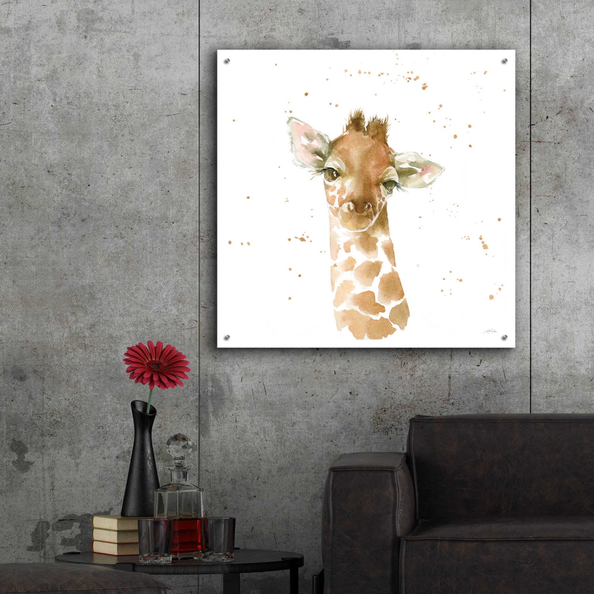 Epic Art 'Baby Giraffe' by Katrina Pete, Acrylic Glass Wall Art,36x36