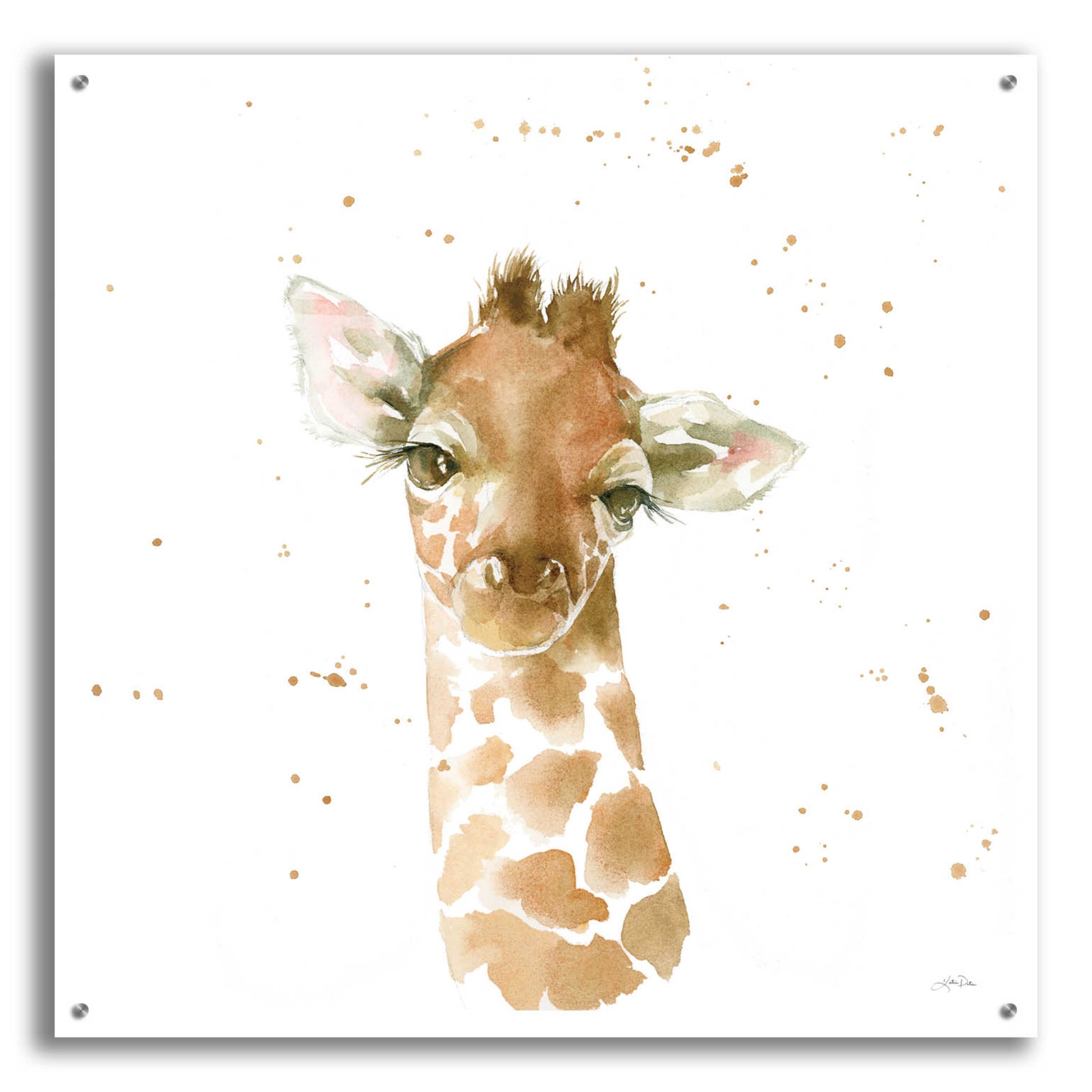 Epic Art 'Baby Giraffe' by Katrina Pete, Acrylic Glass Wall Art,36x36