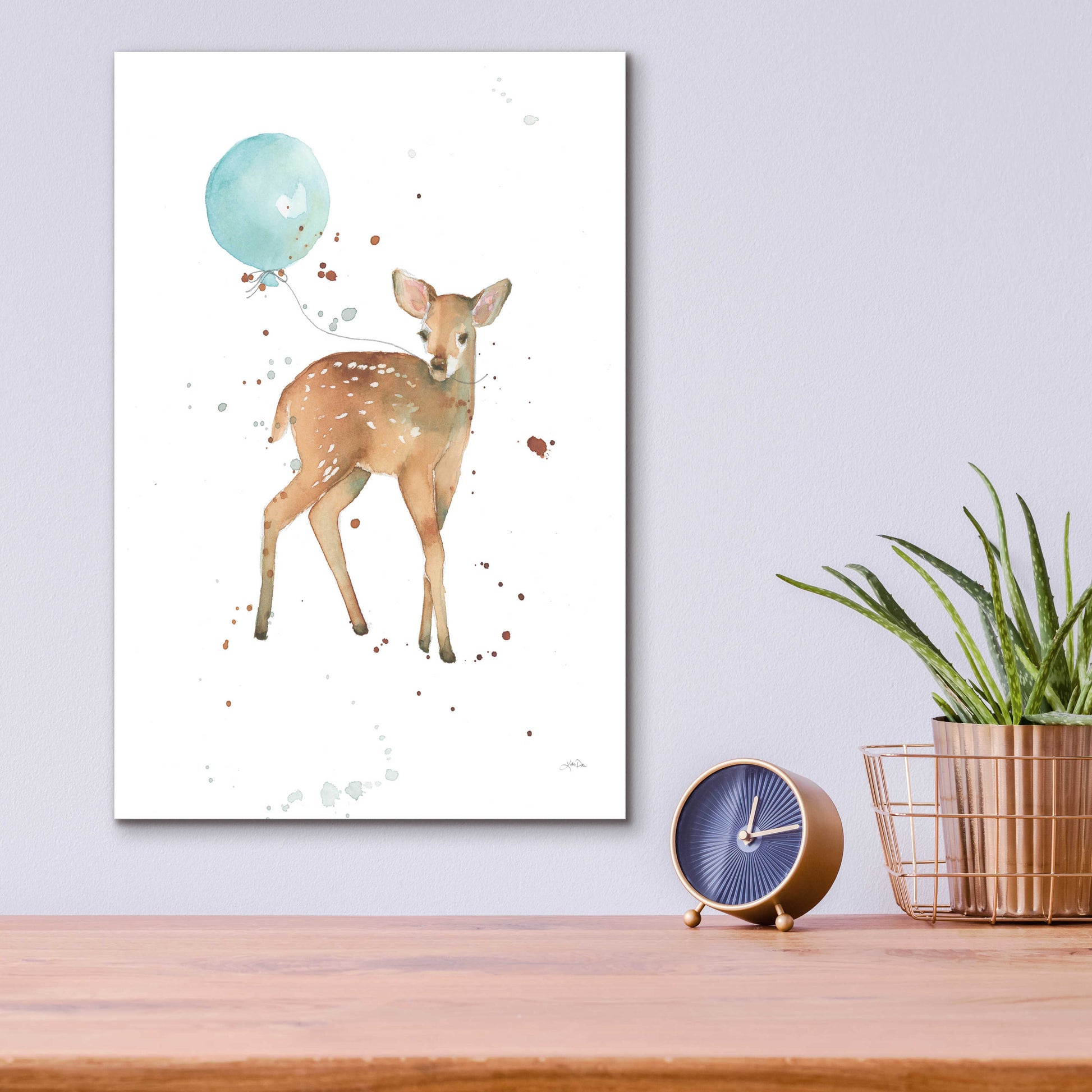 Epic Art 'Festive Fawn' by Katrina Pete, Acrylic Glass Wall Art,12x16