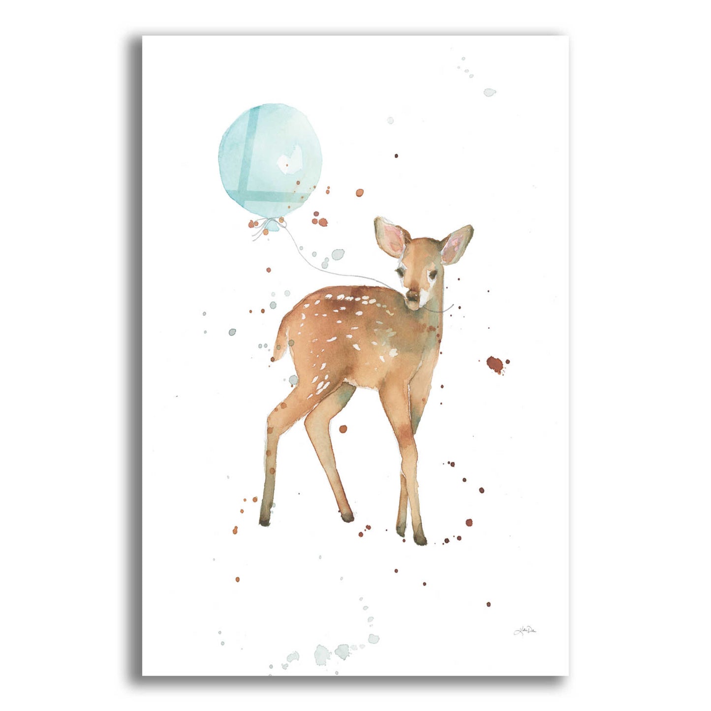 Epic Art 'Festive Fawn' by Katrina Pete, Acrylic Glass Wall Art,12x16