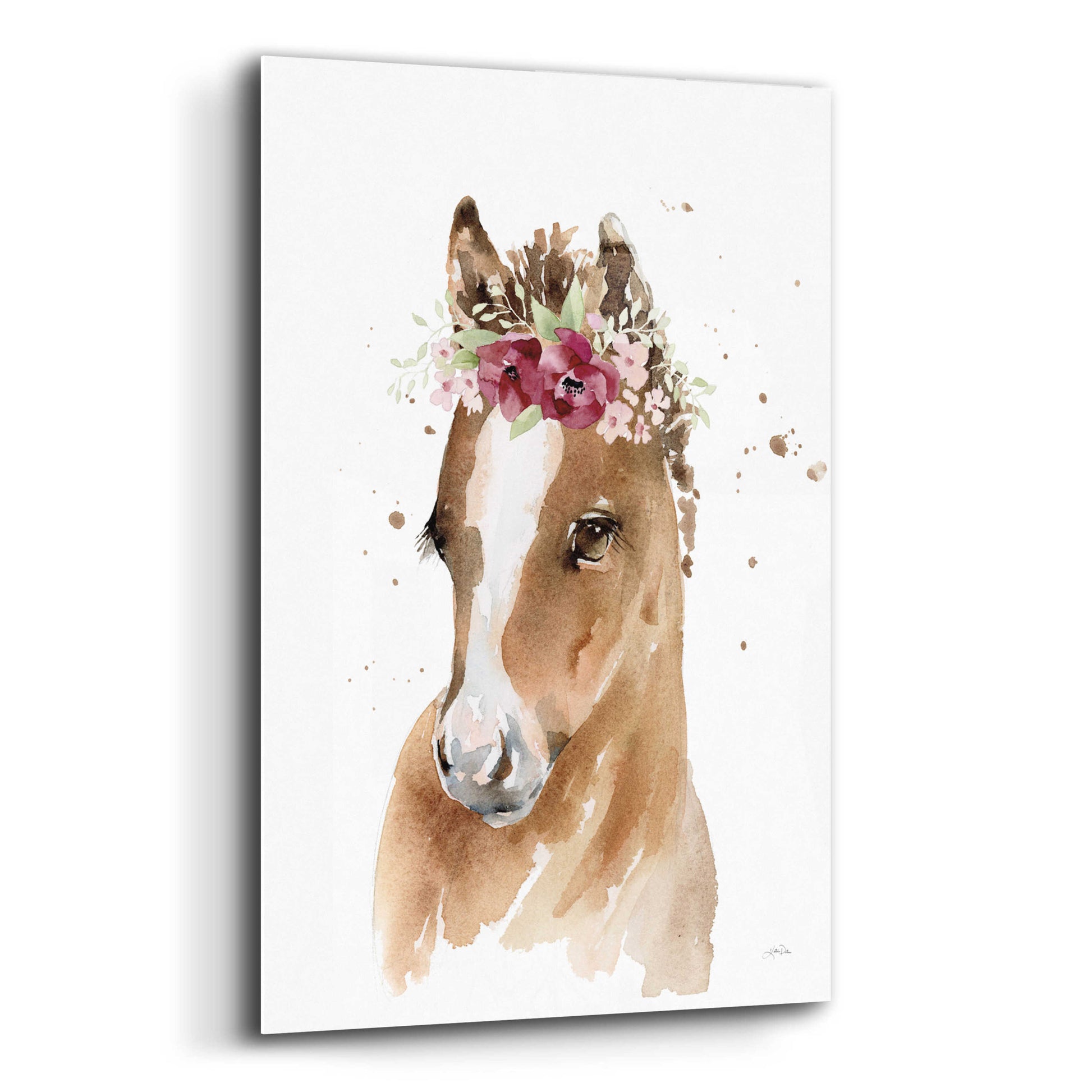 Epic Art 'Floral Pony' by Katrina Pete, Acrylic Glass Wall Art,12x16