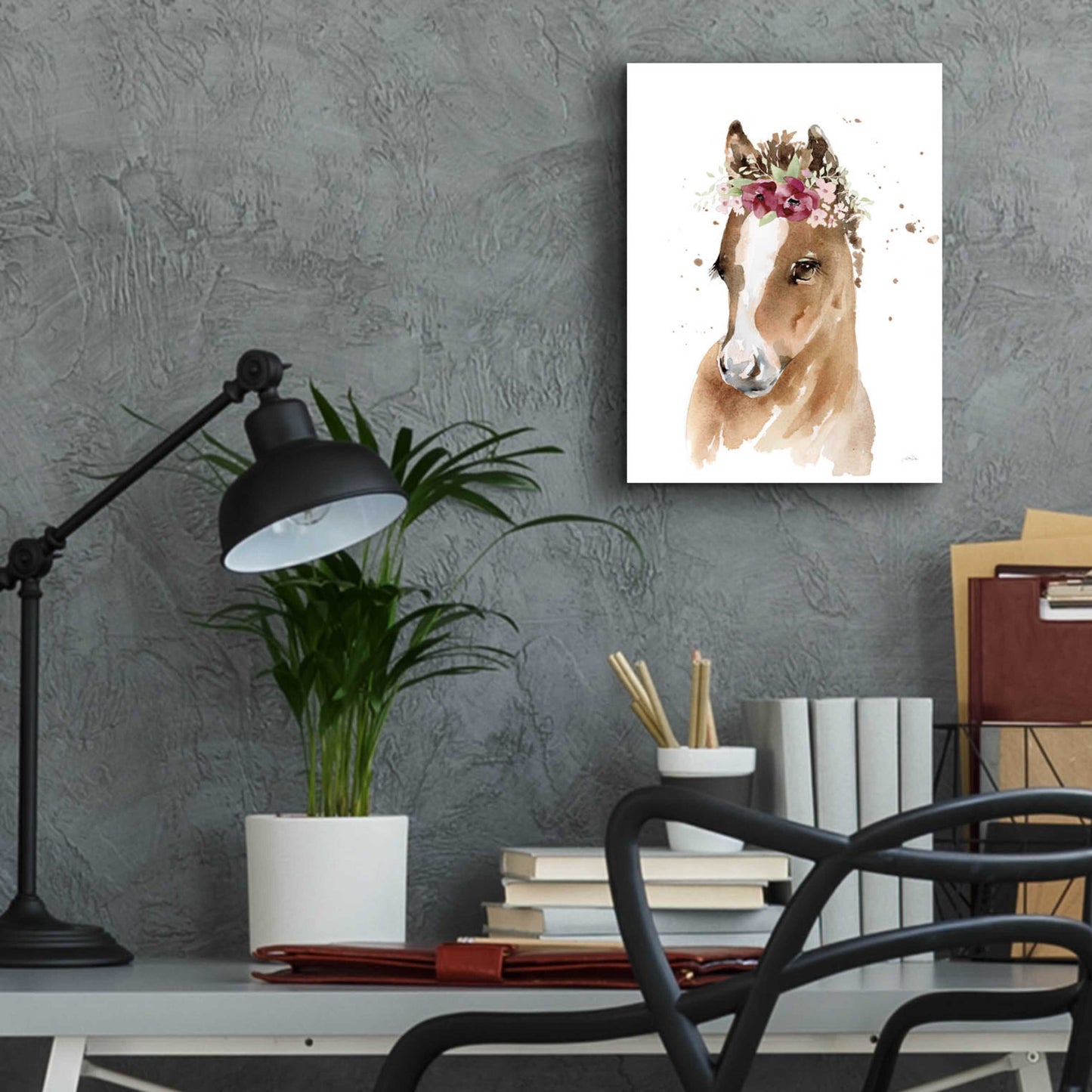 Epic Art 'Floral Pony' by Katrina Pete, Acrylic Glass Wall Art,12x16