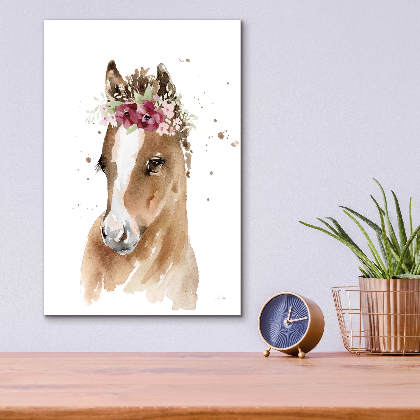 Epic Art 'Floral Pony' by Katrina Pete, Acrylic Glass Wall Art,12x16