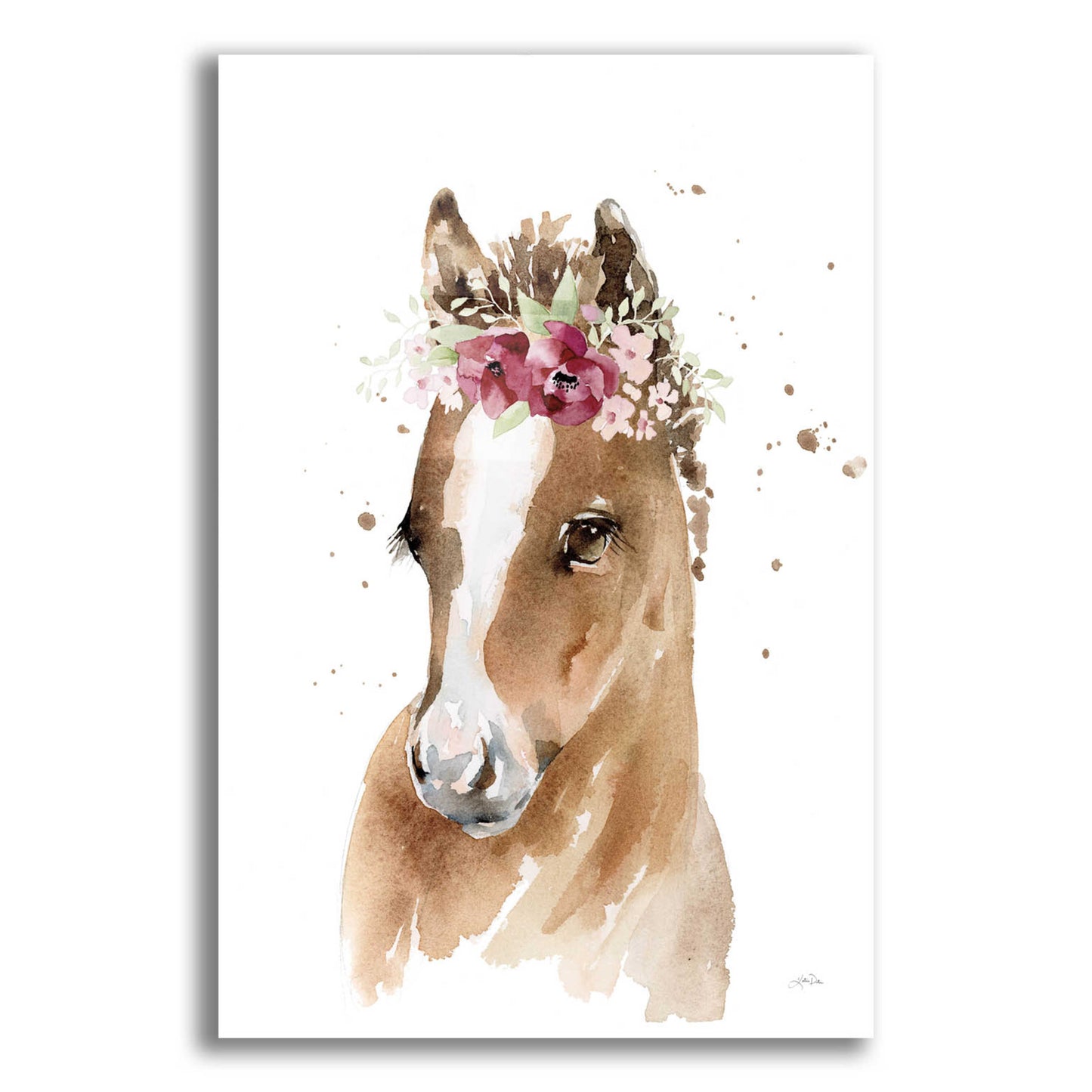 Epic Art 'Floral Pony' by Katrina Pete, Acrylic Glass Wall Art,12x16