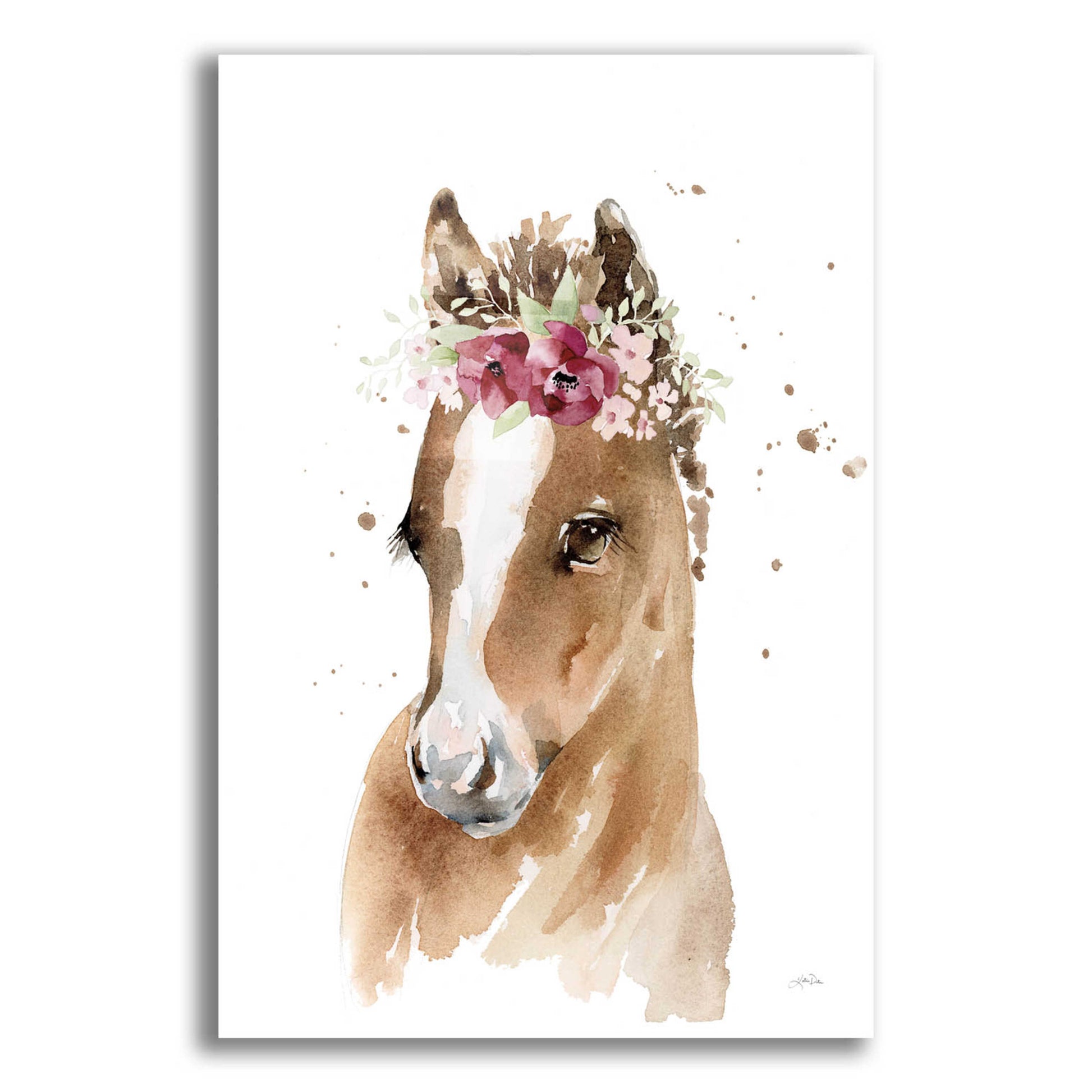 Epic Art 'Floral Pony' by Katrina Pete, Acrylic Glass Wall Art,16x24