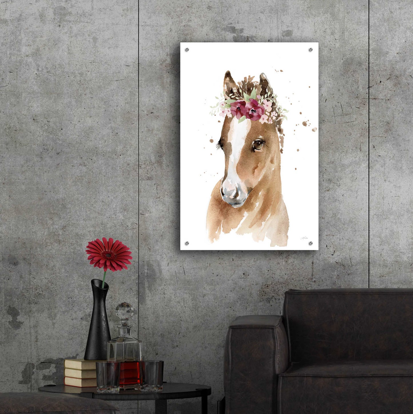 Epic Art 'Floral Pony' by Katrina Pete, Acrylic Glass Wall Art,24x36