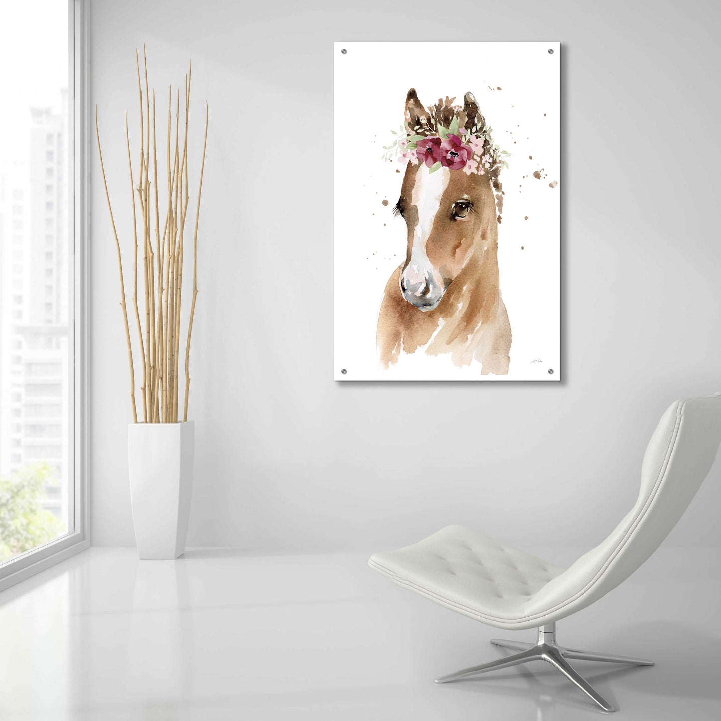 Epic Art 'Floral Pony' by Katrina Pete, Acrylic Glass Wall Art,24x36