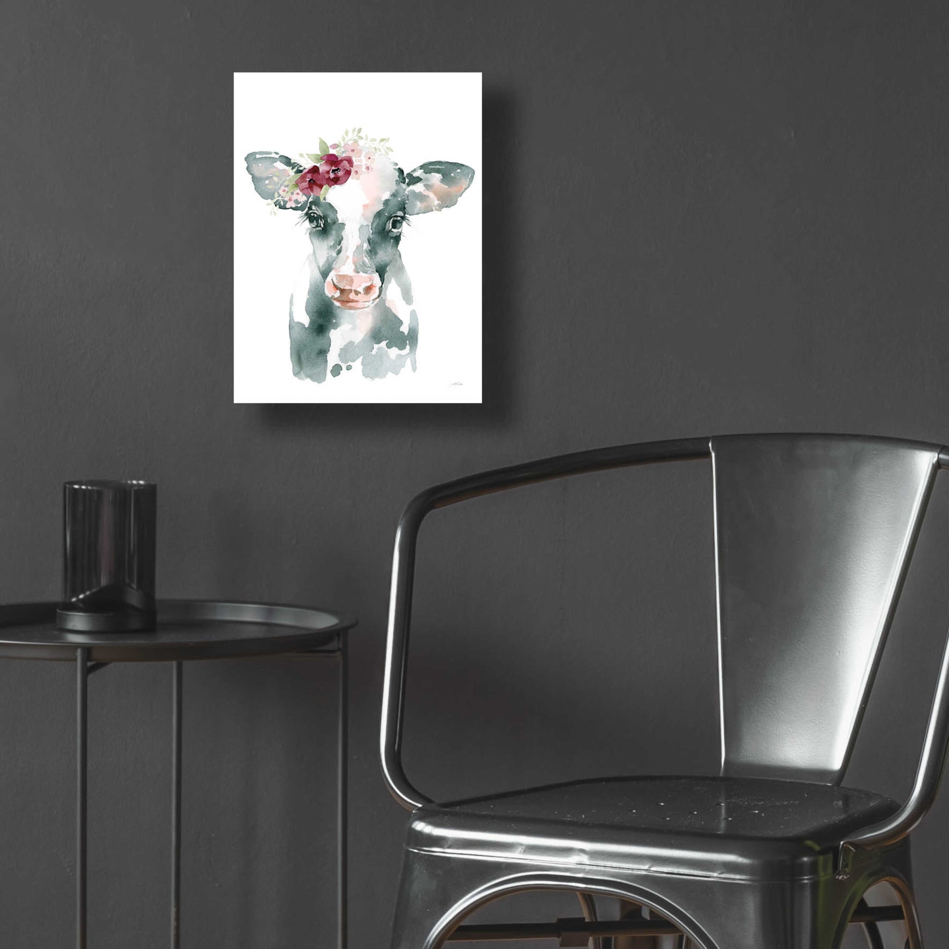 Epic Art 'Floral Cow' by Katrina Pete, Acrylic Glass Wall Art,12x16