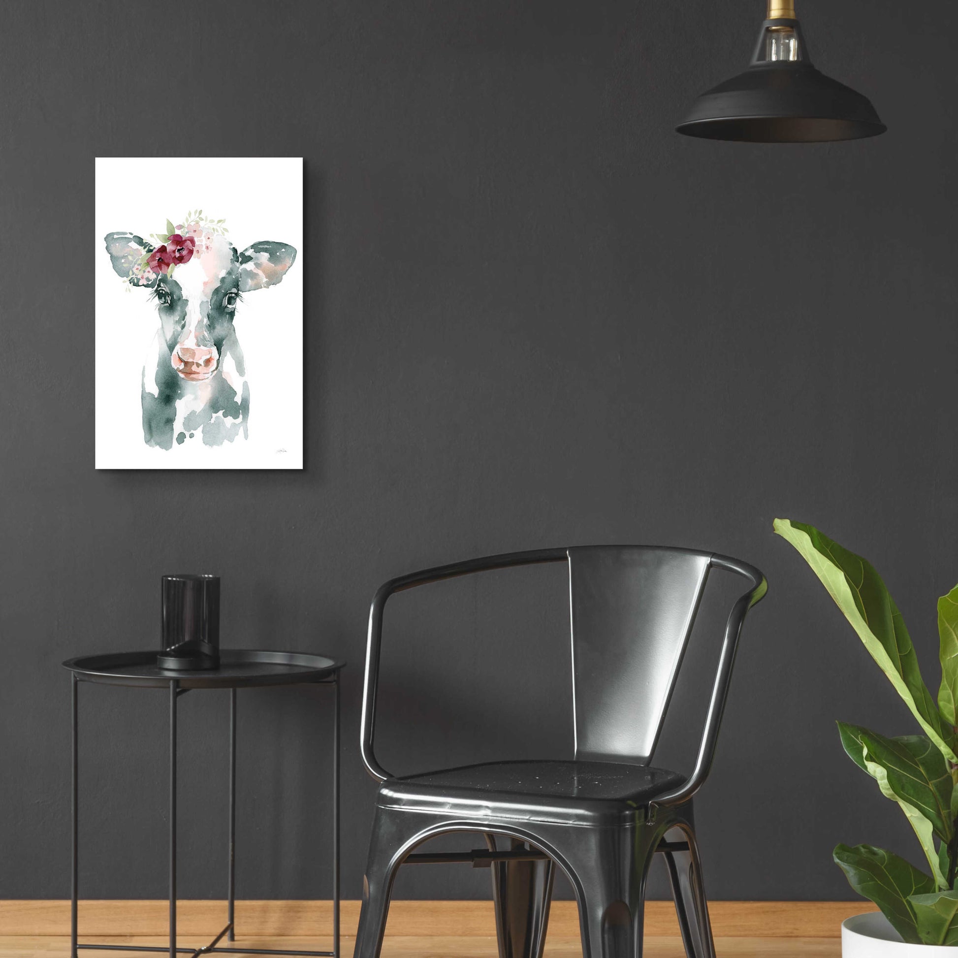 Epic Art 'Floral Cow' by Katrina Pete, Acrylic Glass Wall Art,16x24