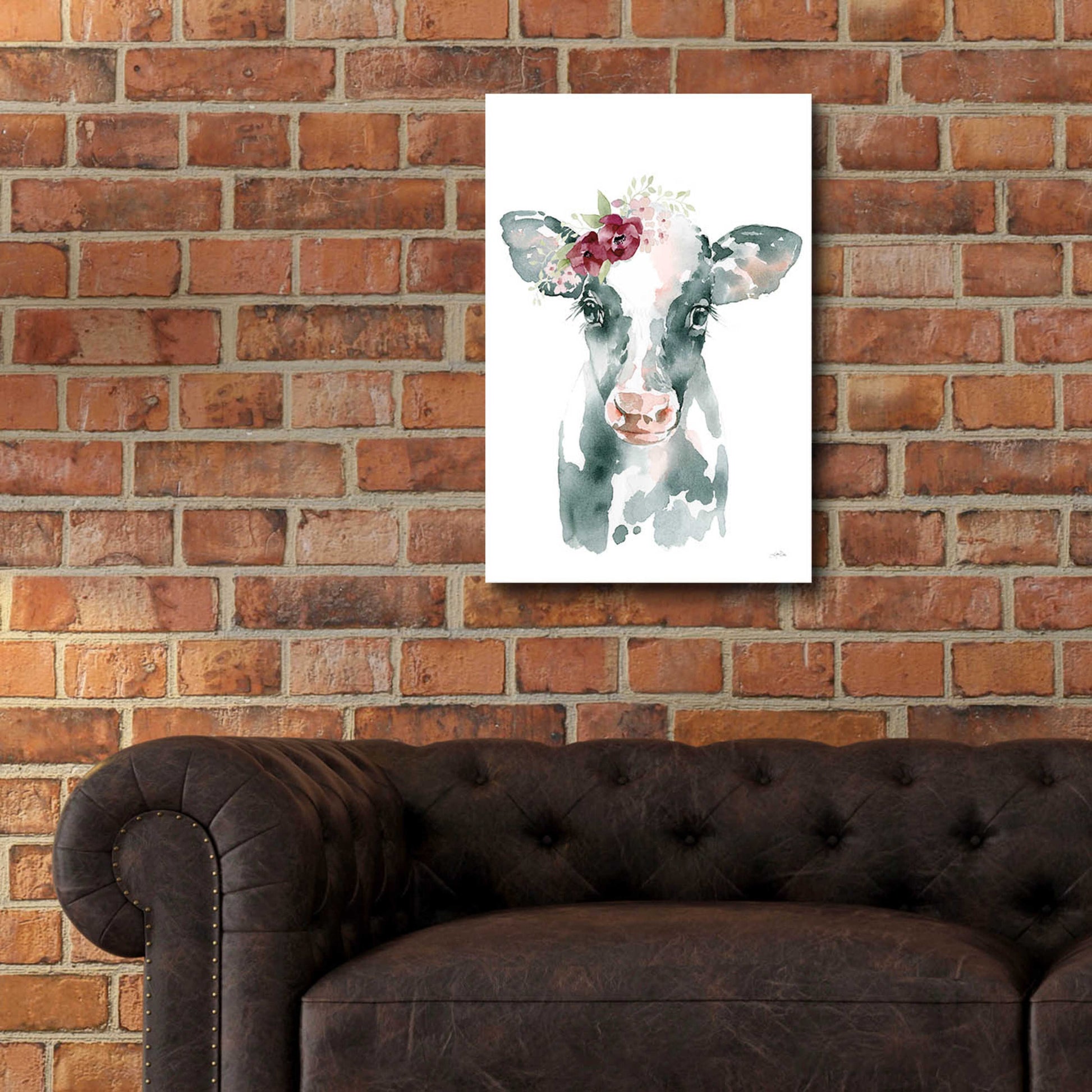 Epic Art 'Floral Cow' by Katrina Pete, Acrylic Glass Wall Art,16x24