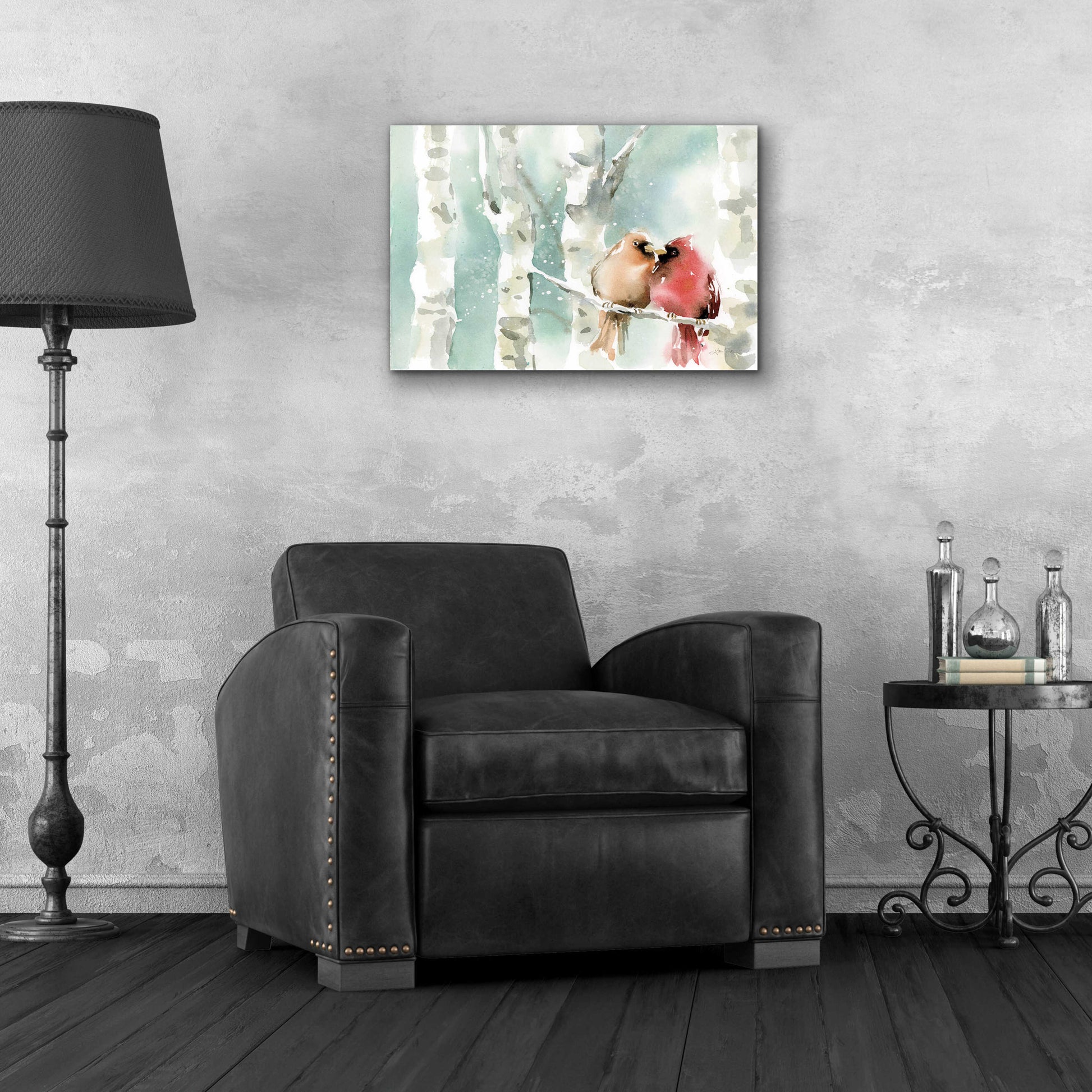 Epic Art 'Christmas Cardinals' by Katrina Pete, Acrylic Glass Wall Art,24x16