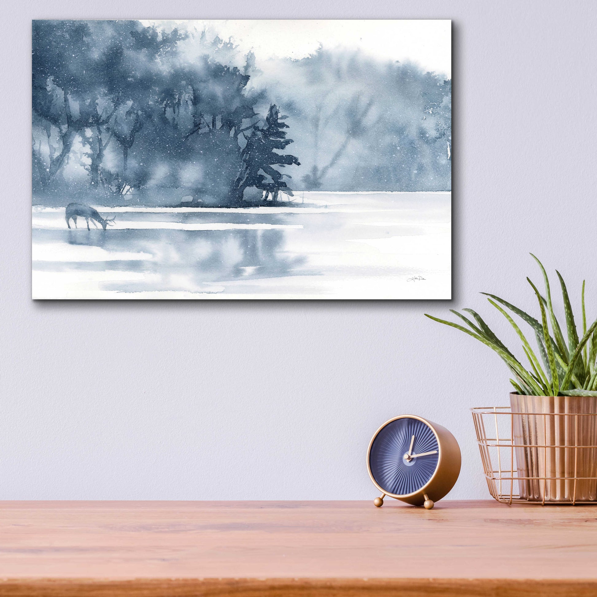 Epic Art 'Winter Lake' by Katrina Pete, Acrylic Glass Wall Art,16x12