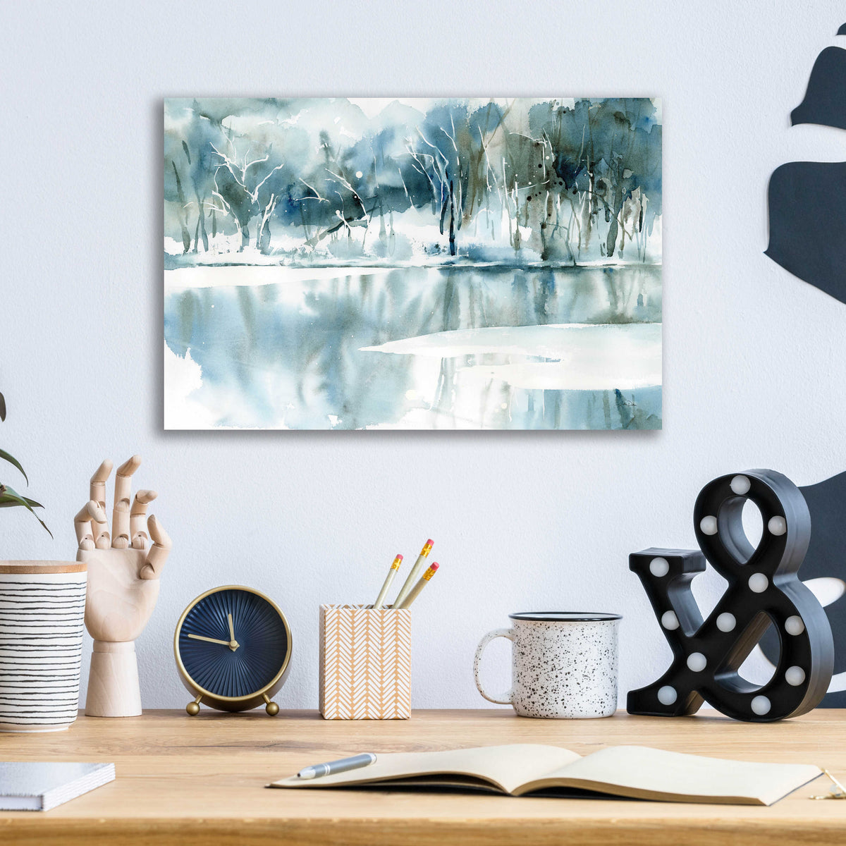 Epic Art 'Blue Reflections' by Katrina Pete, Acrylic Glass Wall Art,16x12