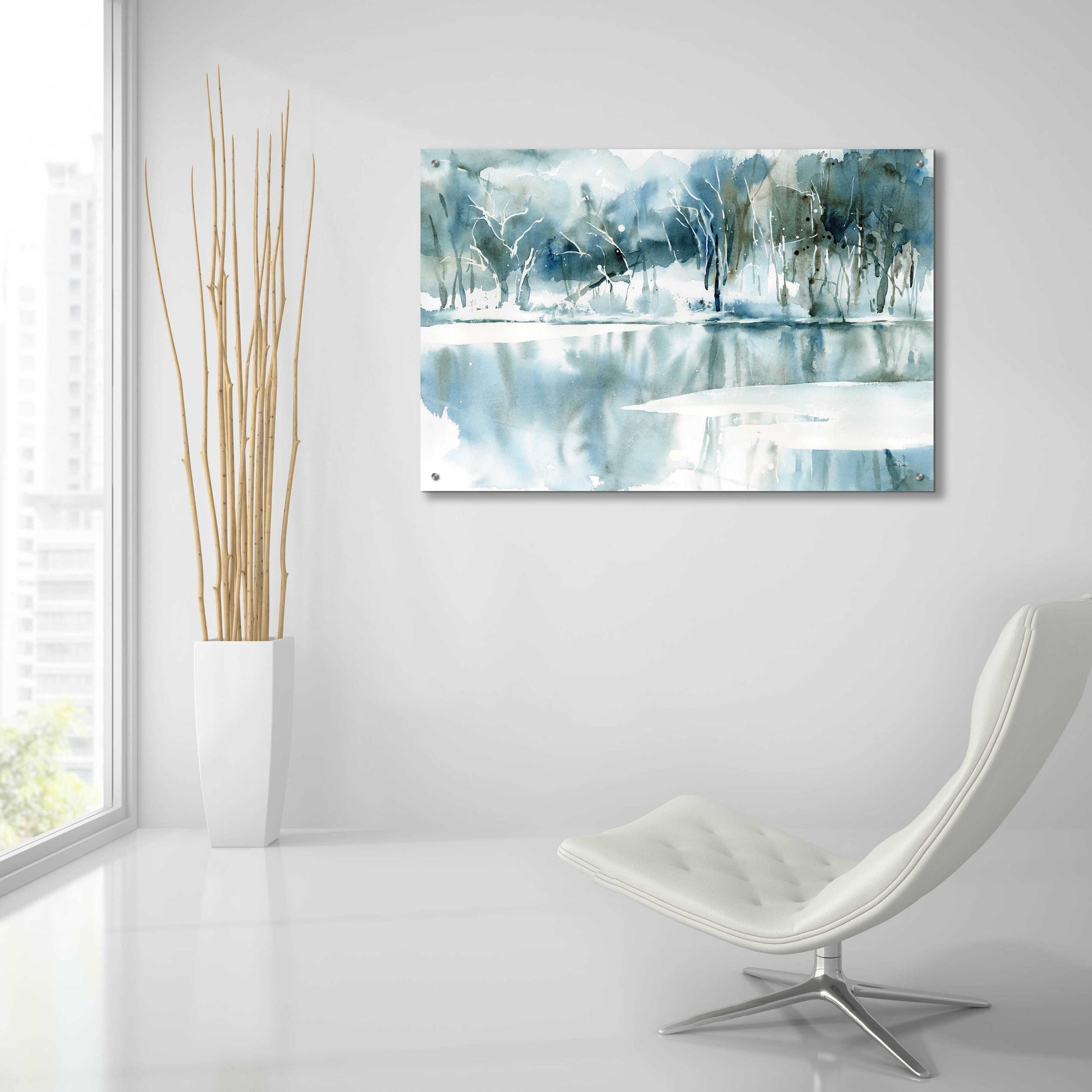 Epic Art 'Blue Reflections' by Katrina Pete, Acrylic Glass Wall Art,36x24