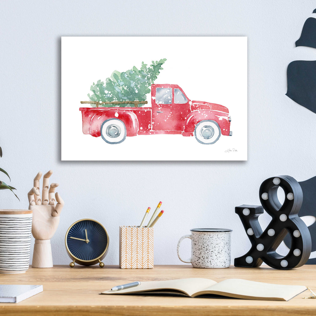 Epic Art 'Christmas Truck' by Katrina Pete, Acrylic Glass Wall Art,16x12