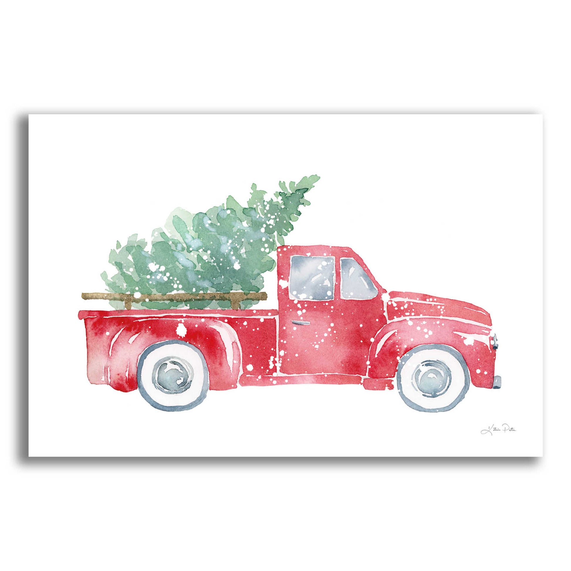 Epic Art 'Christmas Truck' by Katrina Pete, Acrylic Glass Wall Art,16x12