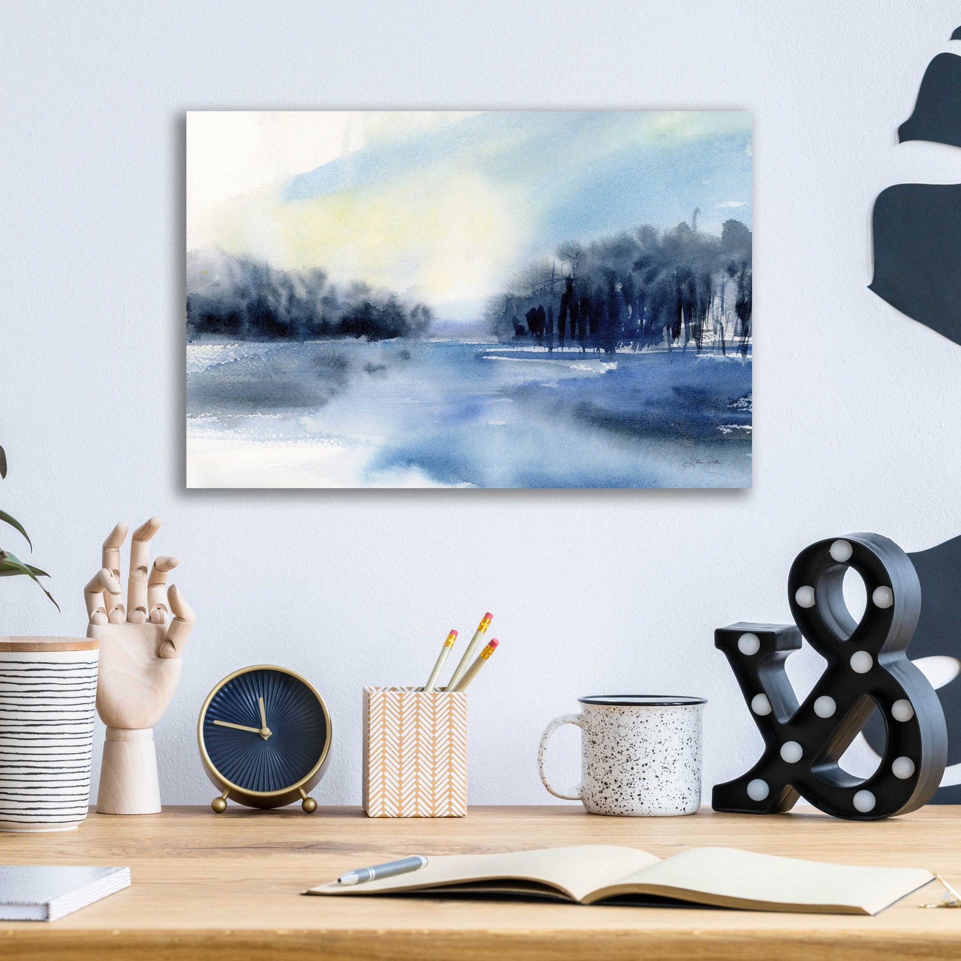 Epic Art 'Winter River' by Katrina Pete, Acrylic Glass Wall Art,16x12