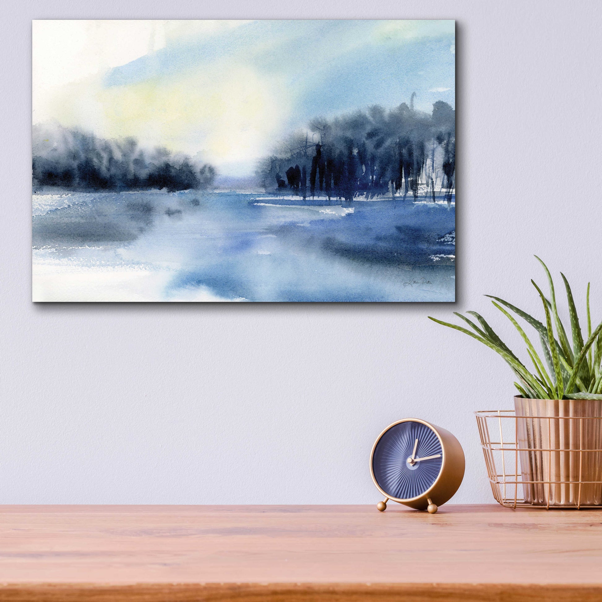 Epic Art 'Winter River' by Katrina Pete, Acrylic Glass Wall Art,16x12