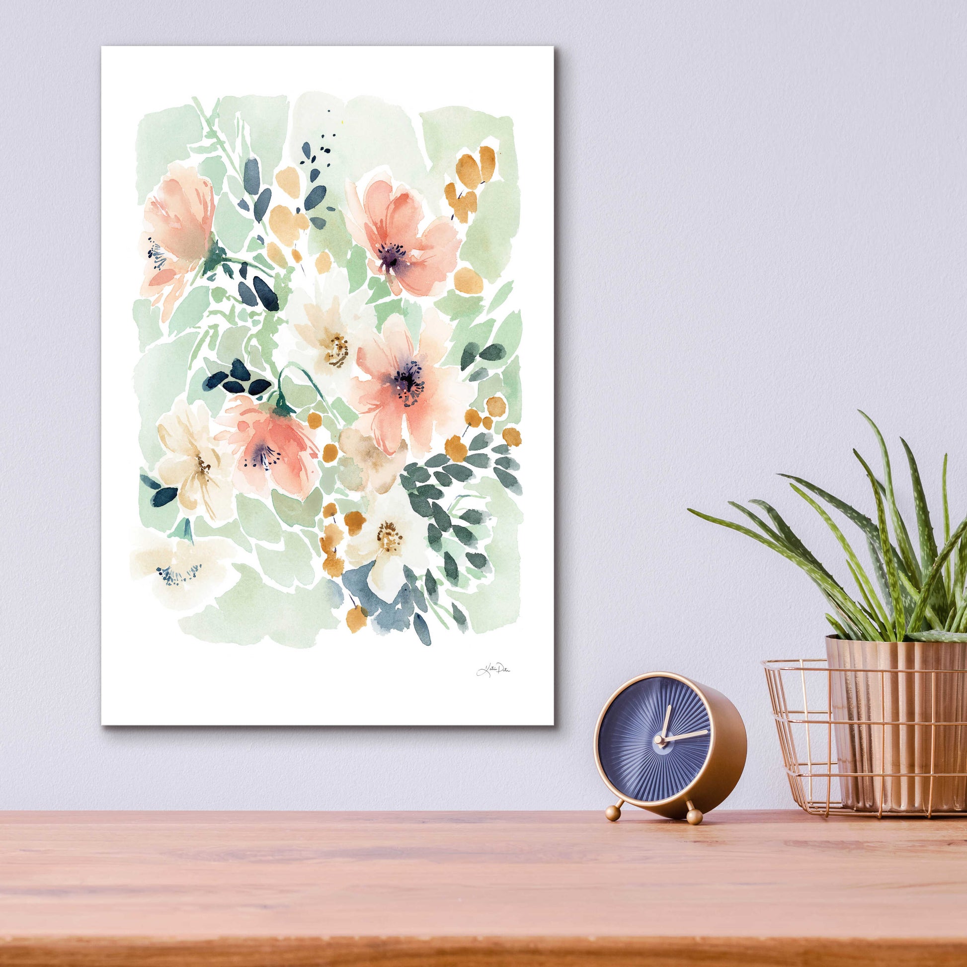 Epic Art 'Spring Florals' by Katrina Pete, Acrylic Glass Wall Art,12x16